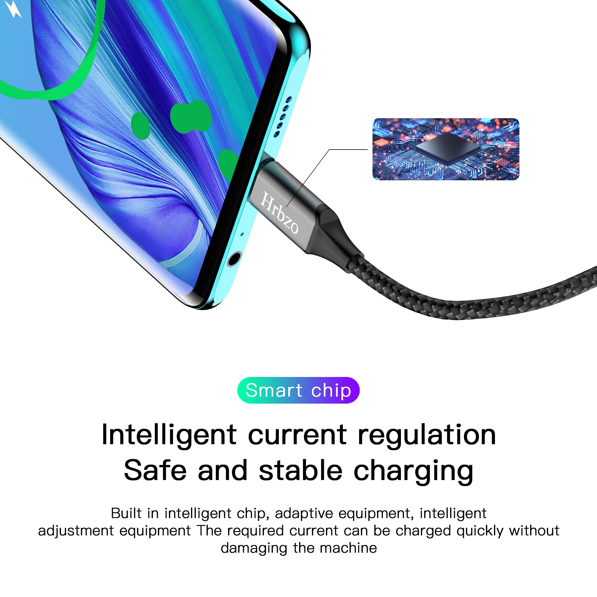 Hrbzo Usb C Cable, (3 Pack,3Ft),Usb A To Usb C Charger Cord Nylon Braided Compatible With Galaxy S10 S9 S8, Power Bank, And Othe