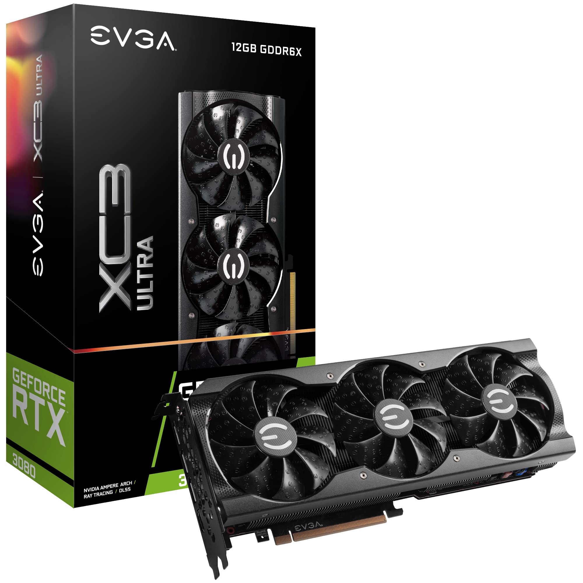 Evga Geforce Rtx 3080 12Gb Xc3 Ultra Gaming, 12G P5 4865 Kl, 12Gb Gddr6X, Icx3 Cooling, Argb Led, Metal Backplate, Lhr