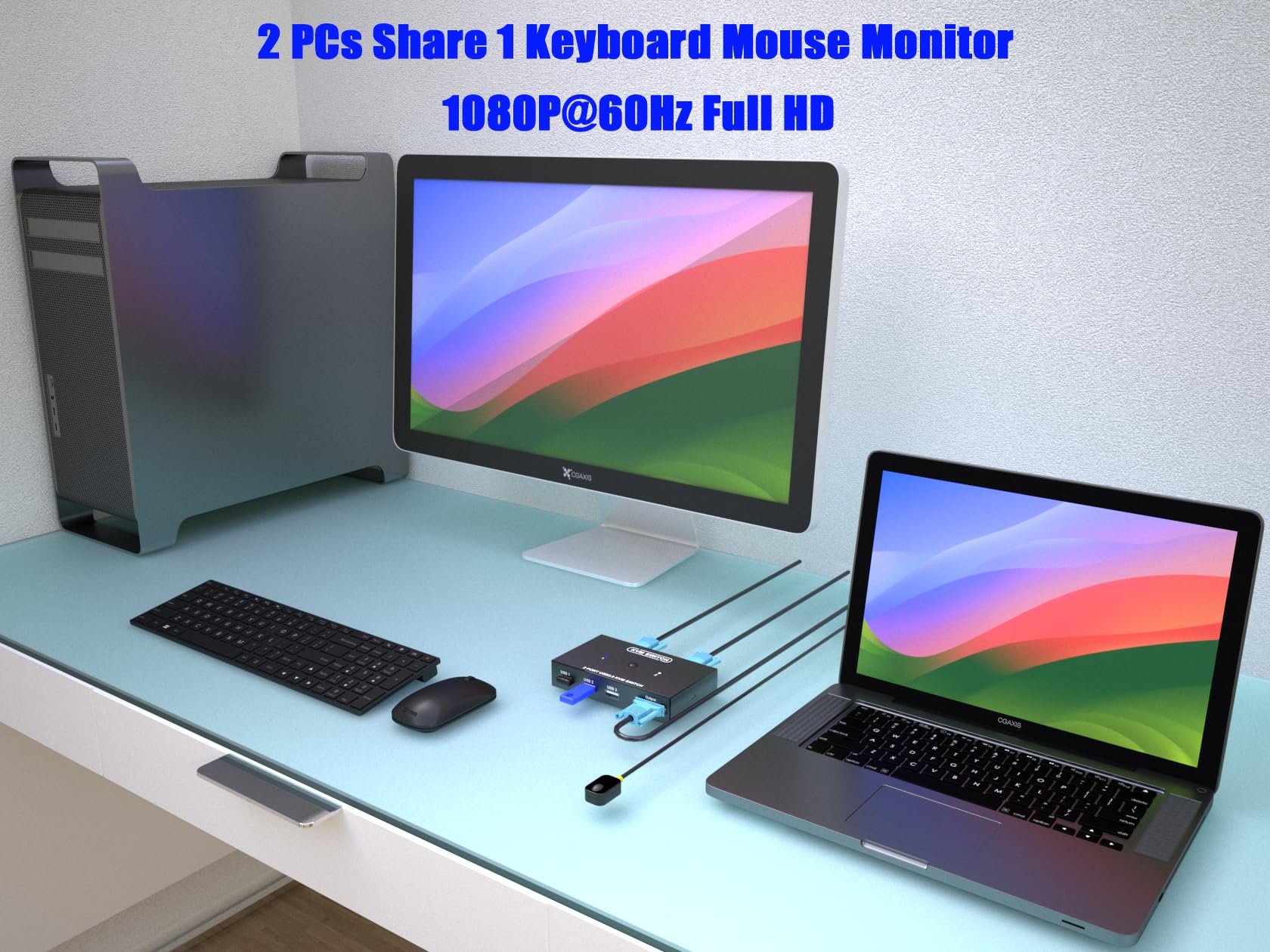 Kvm Switch Vga 2 Port   Vga Kvm Switch For 2 Computers Share 1 Monitor & 3 Usb 2.0 Devices,Keyboard Mouse Scanner Printer,U Disk