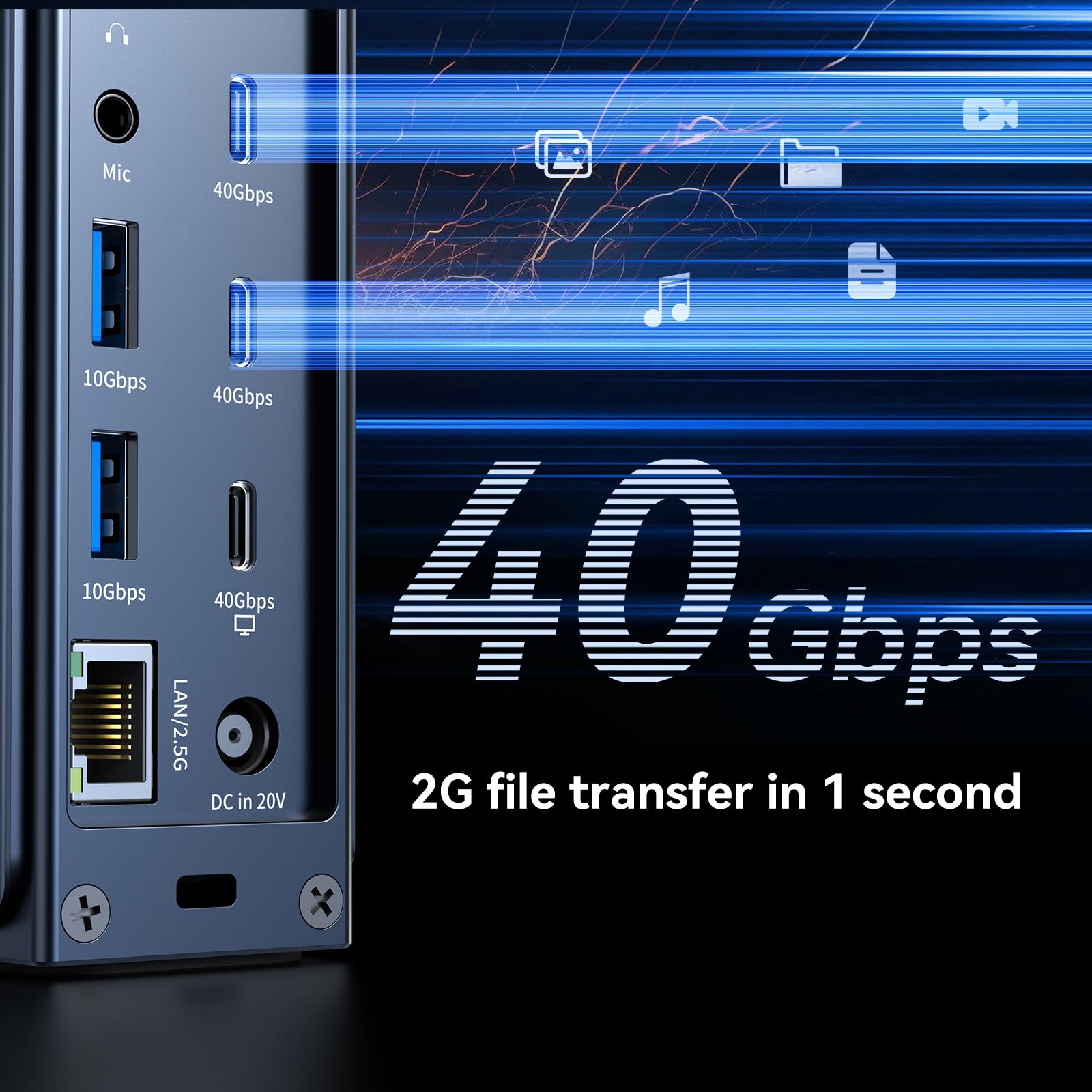 Thunderbolt 4 Dock   21 Ports, 8K60Hz Hdmi, 2.5Gbe Ethernet, Sd/Tf 4.0, 10Gbps Usb C/A 3.2 Gen2, 3.5Mm Audio, Macbook Docking St