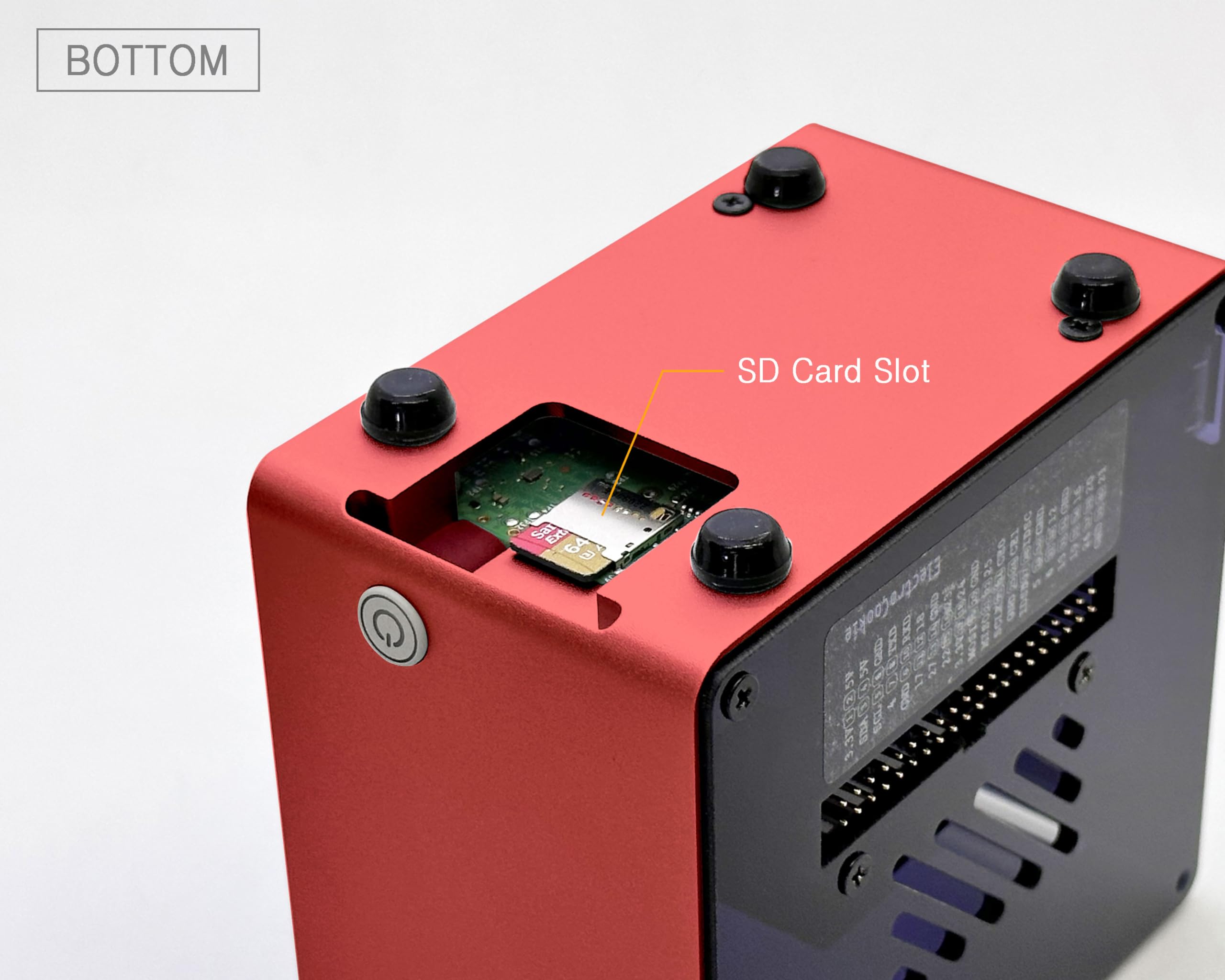 Electrocookie Raspberry Pi 5 Case, Aluminum Mini Tower Case With Cooling Fan And Color Changing Ambient Light (Red)