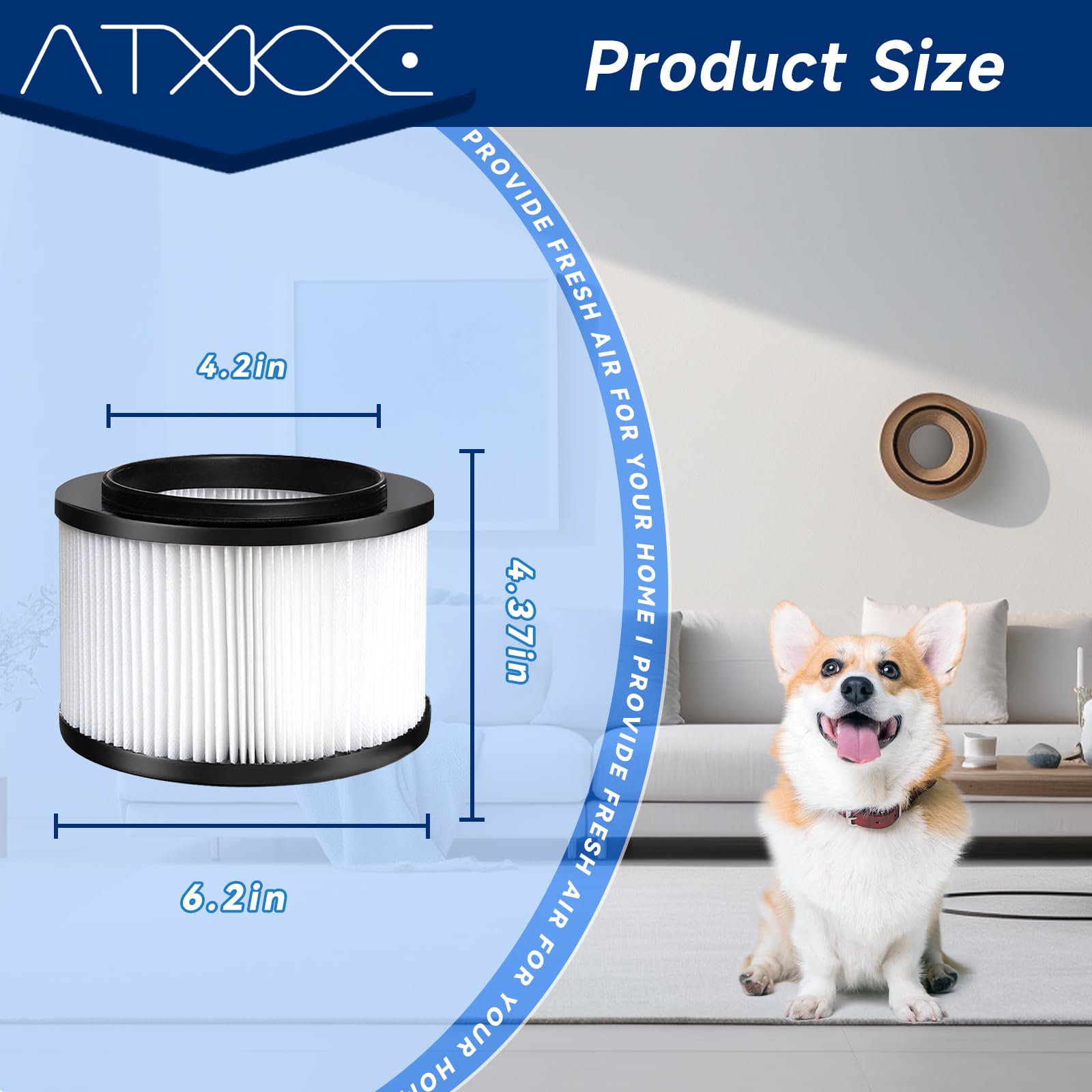 Atxkxe 17810 Replacement Filter For Craftsman 9 17810 Wet Dry General Purpose Vacuum Cleaner Fit 3&4 Gallon, 2 Pack