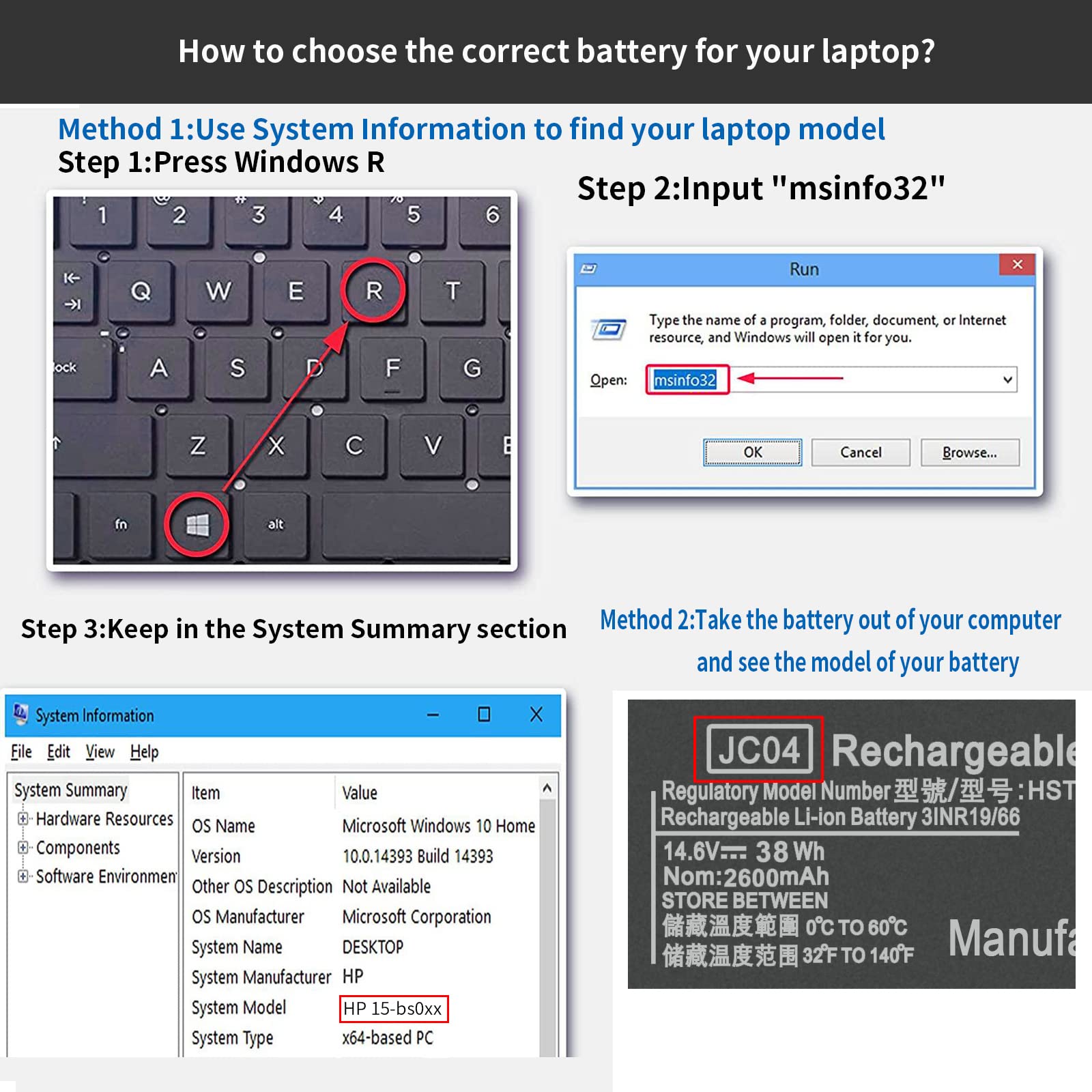 Dmkaollk Jc04 Jc03 Battery For Hp Spare 919700 850 919681 421 15 Bs0Xx 15 Bs1Xx 15 Bs2Xx 15 Bs031Wm 15 Bs027La 15 Bs015La 14 Bs0