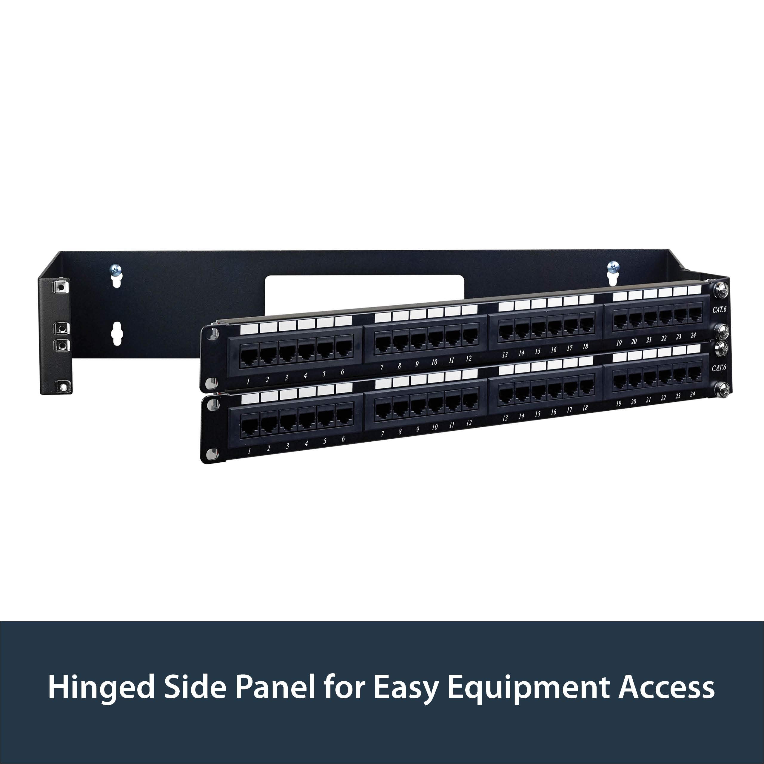 Startech.Com 2U Hinged Wall Mount Patch Panel Bracket   6 Inch Deep   19'' Patch Panel Swing Rack For Shallow Network Equipment