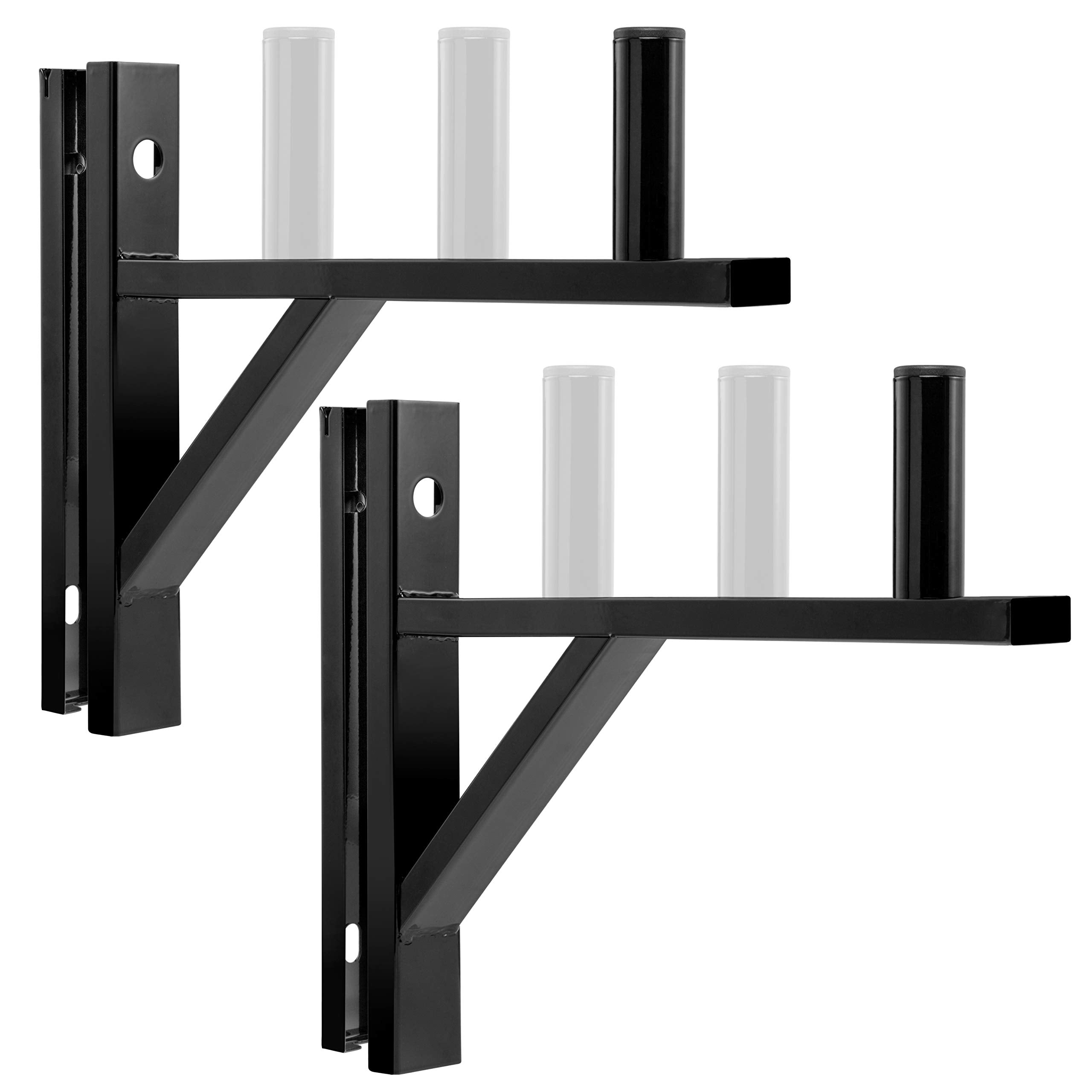 Lyxpro Wall Mount Speaker Bracket For Professional Audio Pa Speaker Holder Set Of 2 Pair Heavy Duty Metal Supports 90 Lbs. Weight Capacity Interchangeable Posts Black   Lyxwsb15B