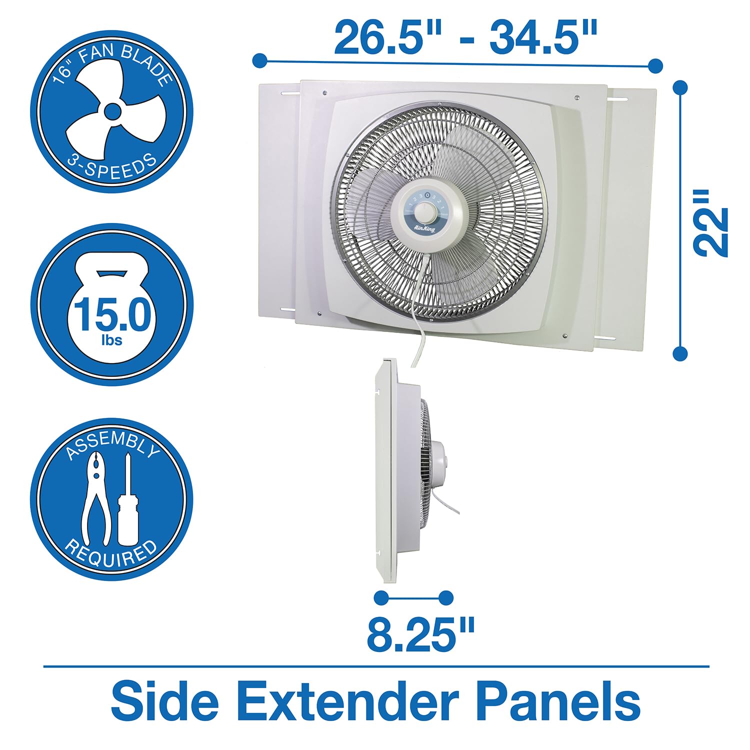 Air King 9155 Window Fan, 16 Inch,White