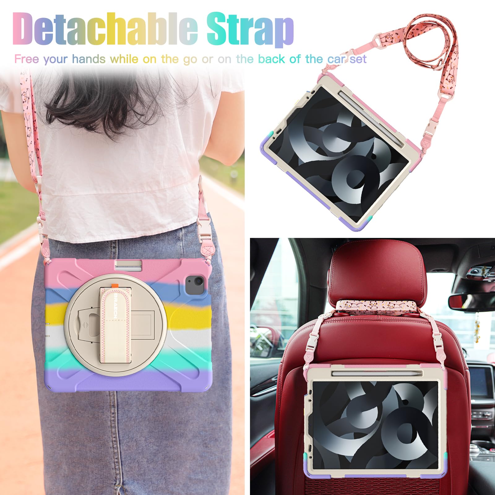 Braecnstock Kids Case For Apple Ipad Air 11 Inch 2024 M2 Ipad Air 5Th 4Th Gen 10.9'' Ipad Pro 11 Inch 4Th 3Rd 2Nd 1St Gen With S