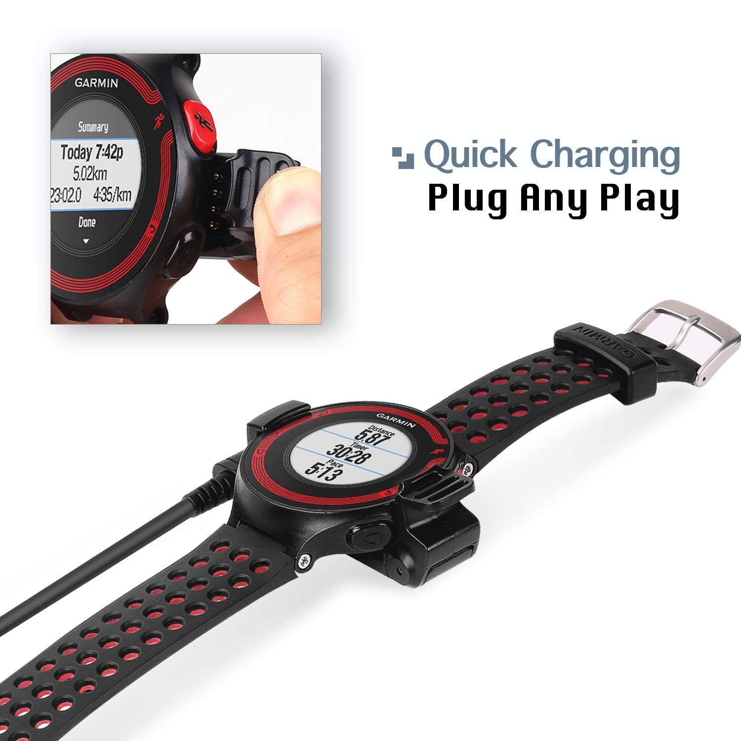 Replacement Charger Compatible With Forerunner 220, Kelifang Replacement Charging Dock Clip Compatible With Forerunner 220 Smart