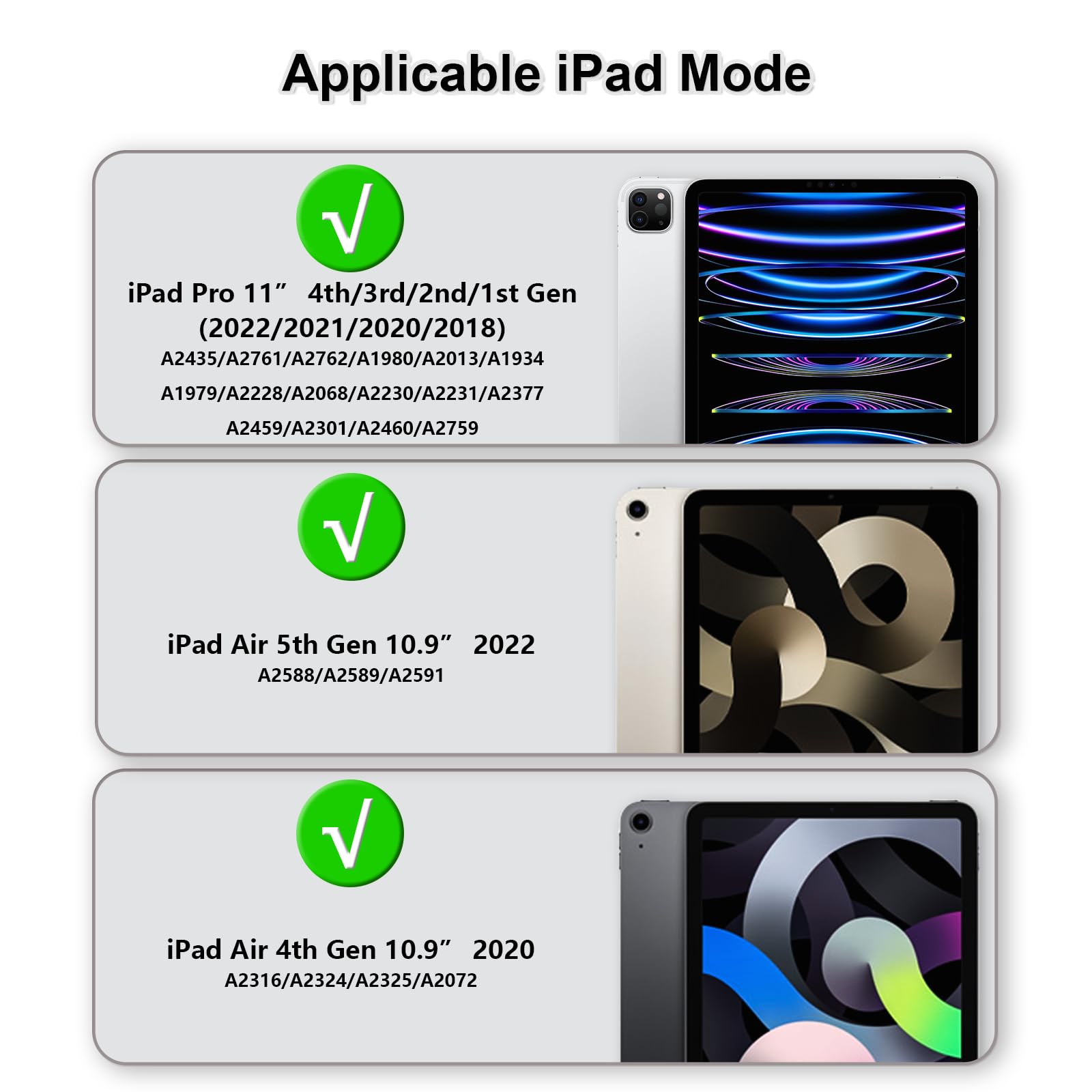 Andnary Case For Ipad Pro 11 Inch 4Th 2022/3Rd 2021/2Nd 2020/1St Gen 2018, Ipad Air 10.9 Inch 2022/2020 5Th/4Th Generation Case