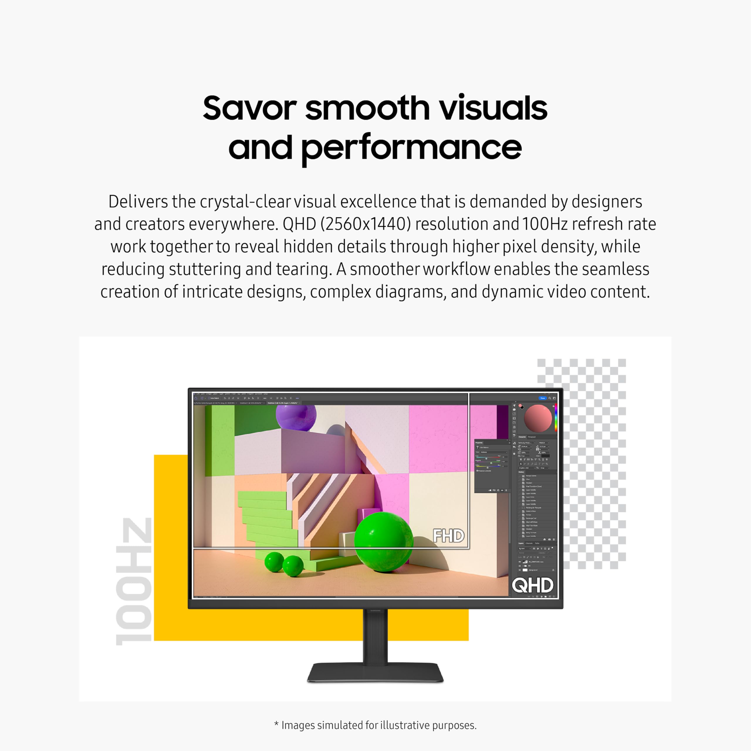 Samsung 27 Viewfinity S6 (S60D) Series Qhd High Resolution Computer Monitor, 100Hz, Hdr10, Multiple Ports W/ Hdmi, Displayport,