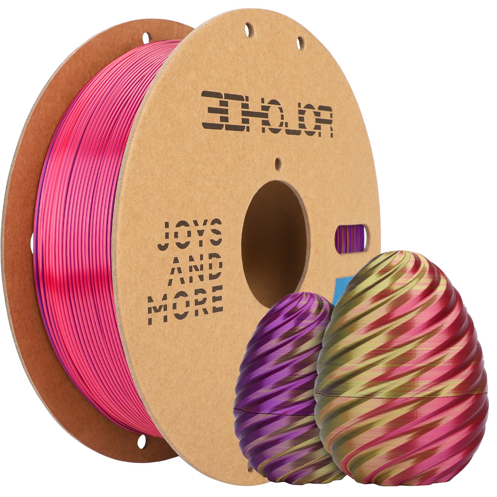 3DHoJor Silk PLA Filament 1.75mm Red Gold Purple Triple Color PLA 3D Printer Filament 3 in 1 Coextrusion 1KG Spool(2.2lbs) 3D Pr