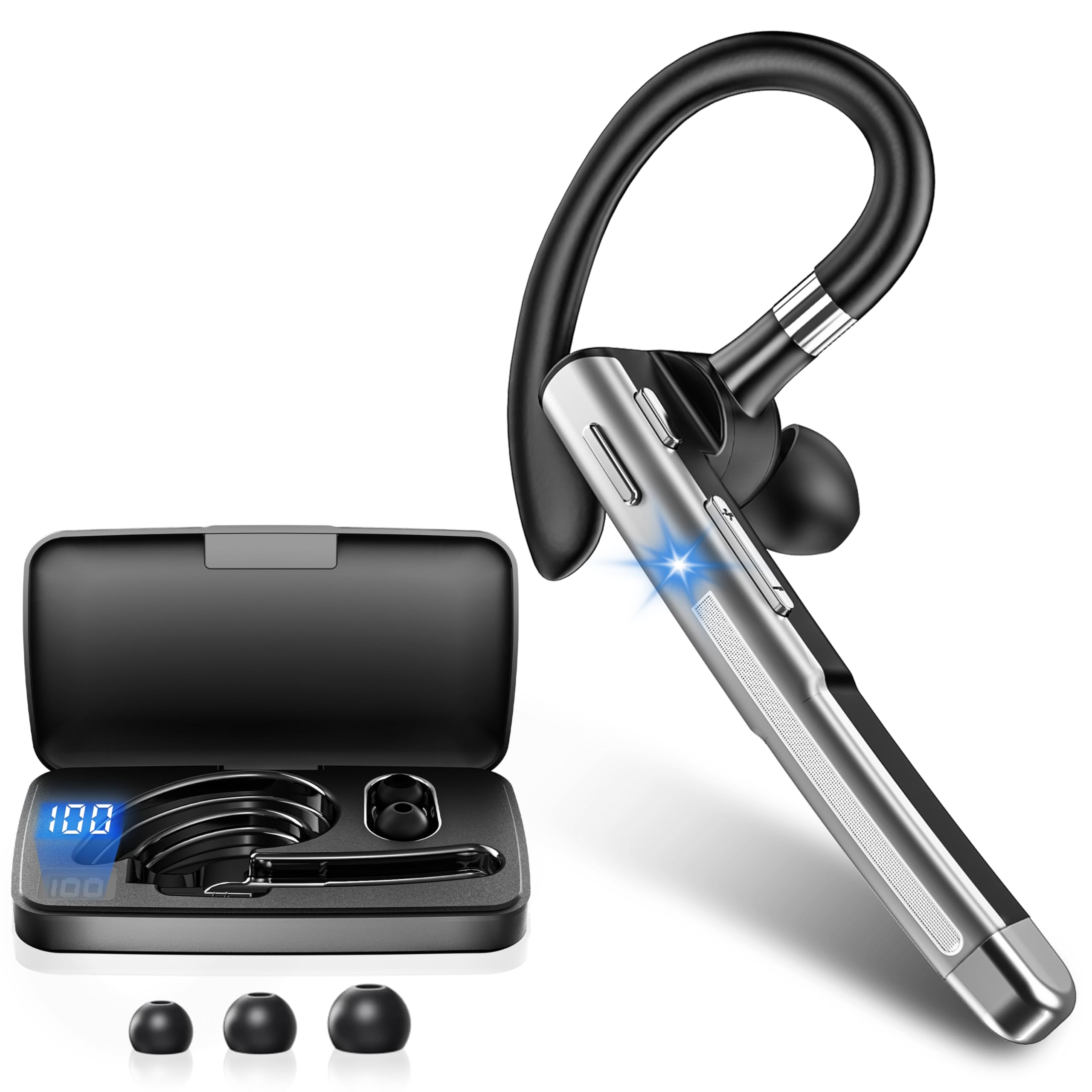 Xoruezls Bluetooth Headset, 100Hrs Bluetooth Earpiece