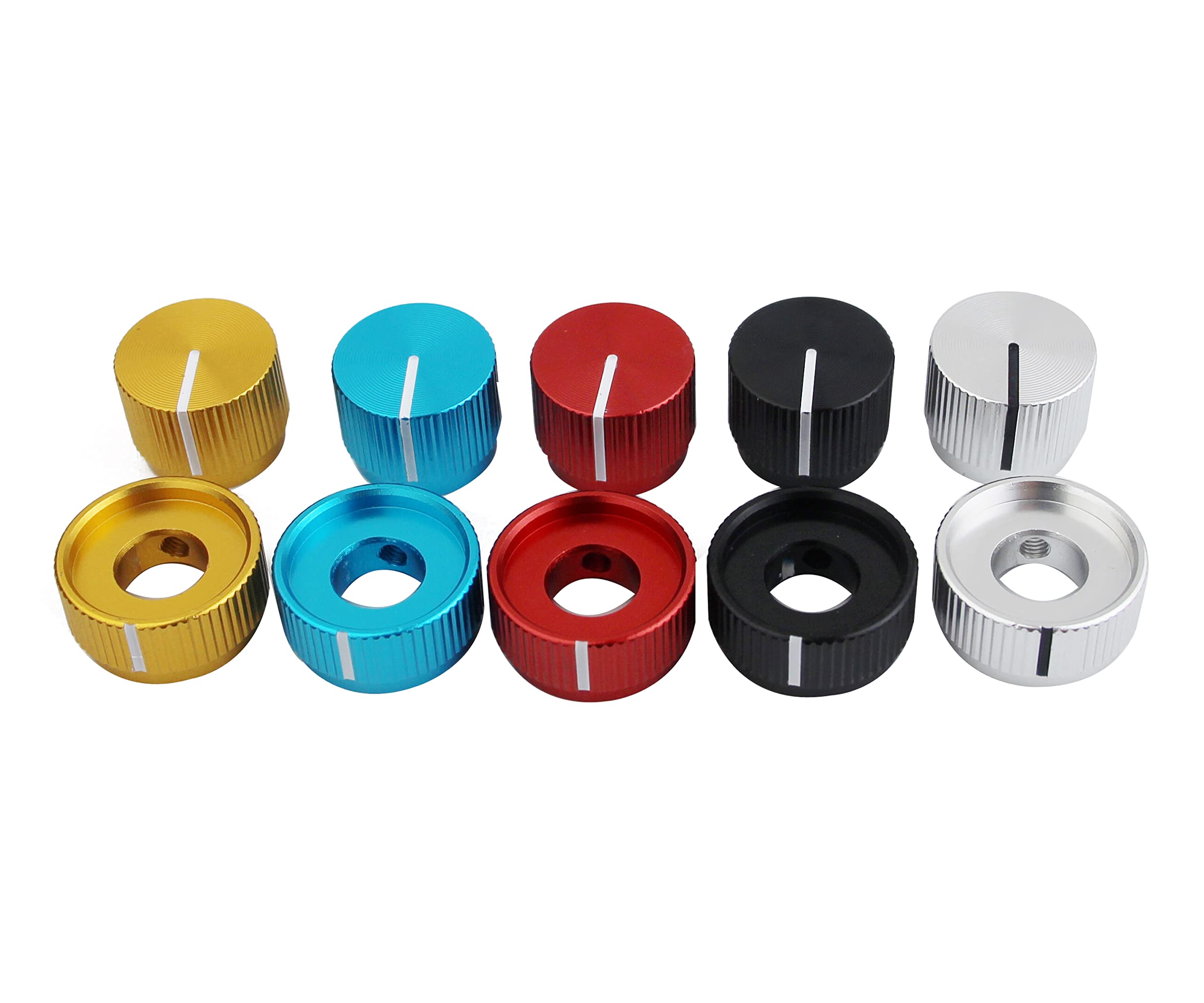 Guyker Guitar Aluminum Dual Concentric Control Knobs   Dome Volume Tone Stacked Knob Replacement For Electric Guitar Or Bass (Bl