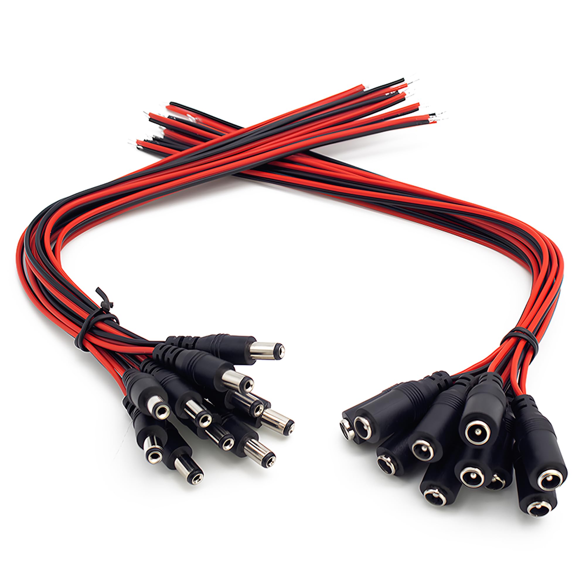 Ultrapoe Dc Power Cable Connectors 18Awg Copper Strands 12V 5A Plugs Male Female Dc Connectors, For Cctv Security Camera Pigtail