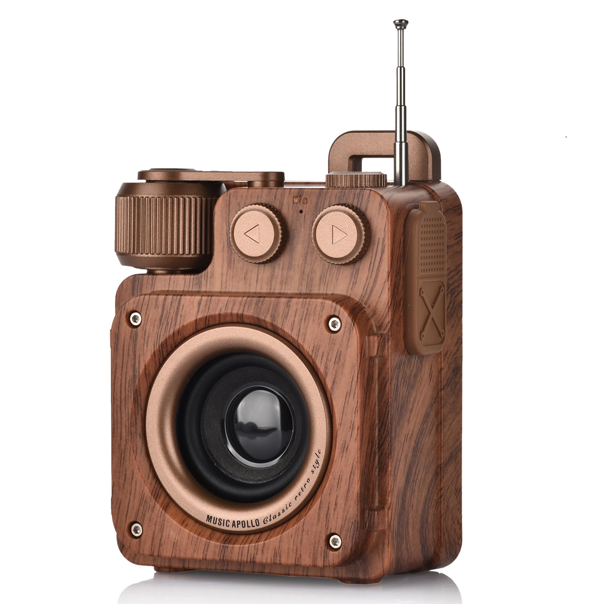 Retro Bluetooth Speaker, Bass, Bluetooth 5.1 Wireless Connection, Retro Radio For Home Office Vintage Decor, Support Usb&Aux&Tf 