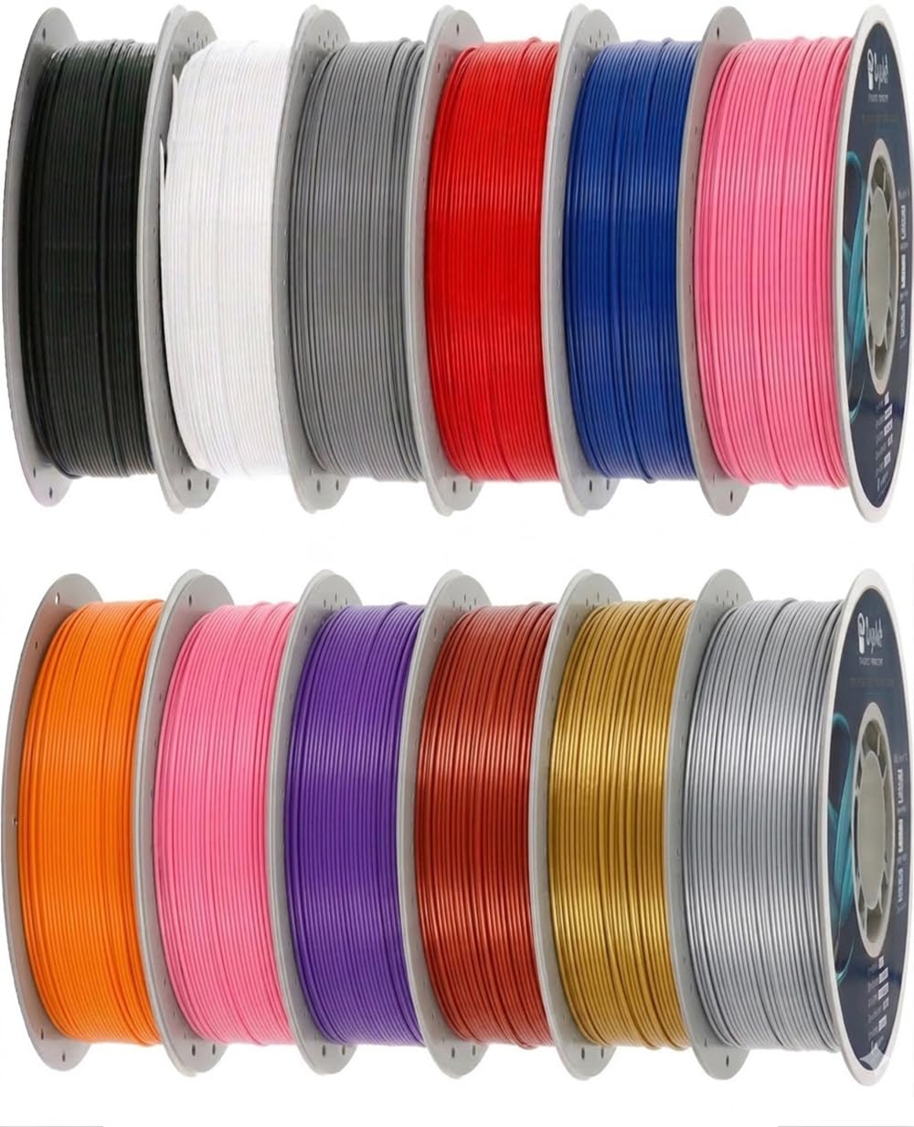 Gryddle PLA 3D Printer Filament 1.75mm, 12 Rolls Bundle (1kg/2.2lb per Roll), 10kg Total, High Dimensional Accuracy & Low Odor, 