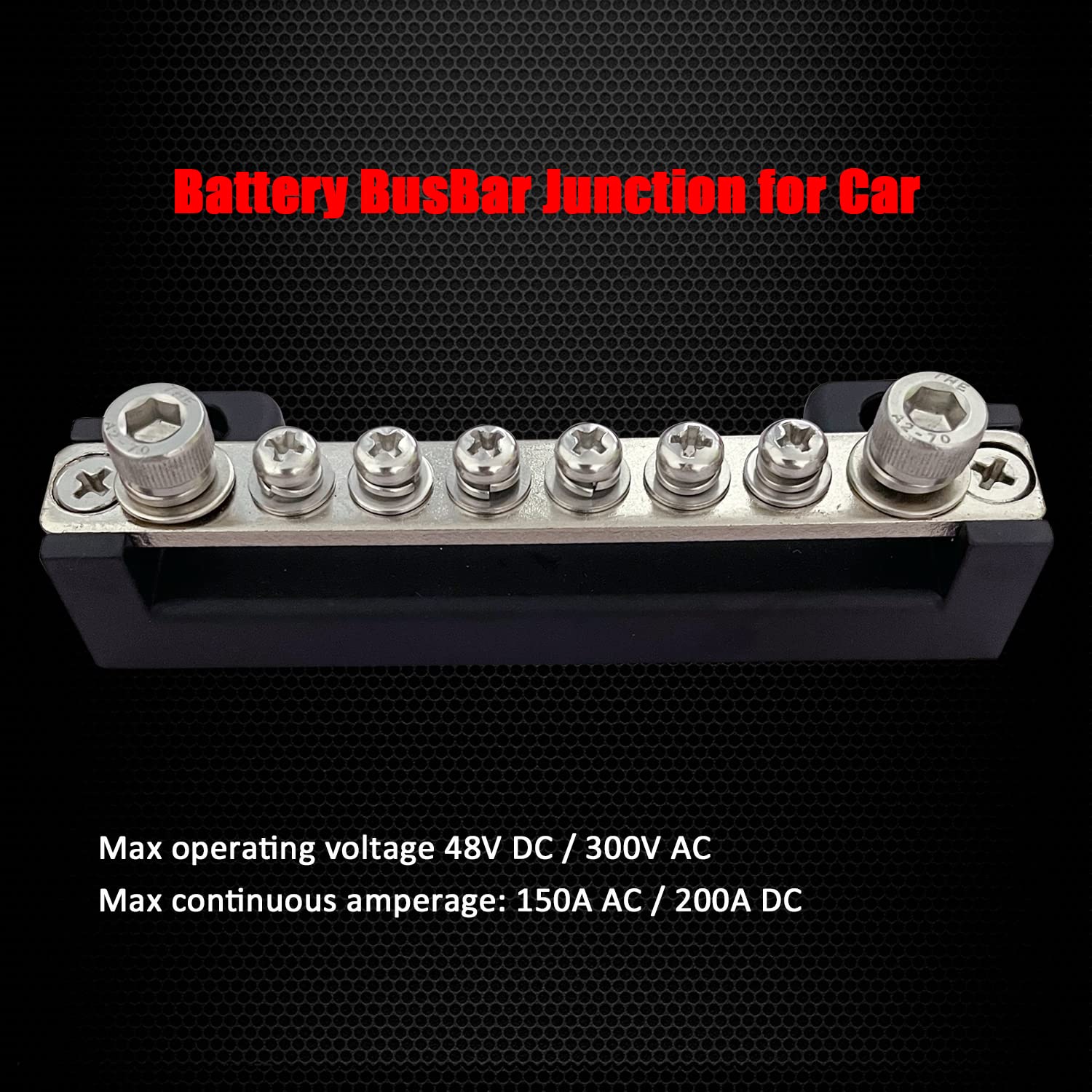 6 Terminals Bus Bar, Ampper 4'' Ground Distribution Block Brass Battery Busbar Junction For Car Vehicle Rv Truck Marine Boat Aud