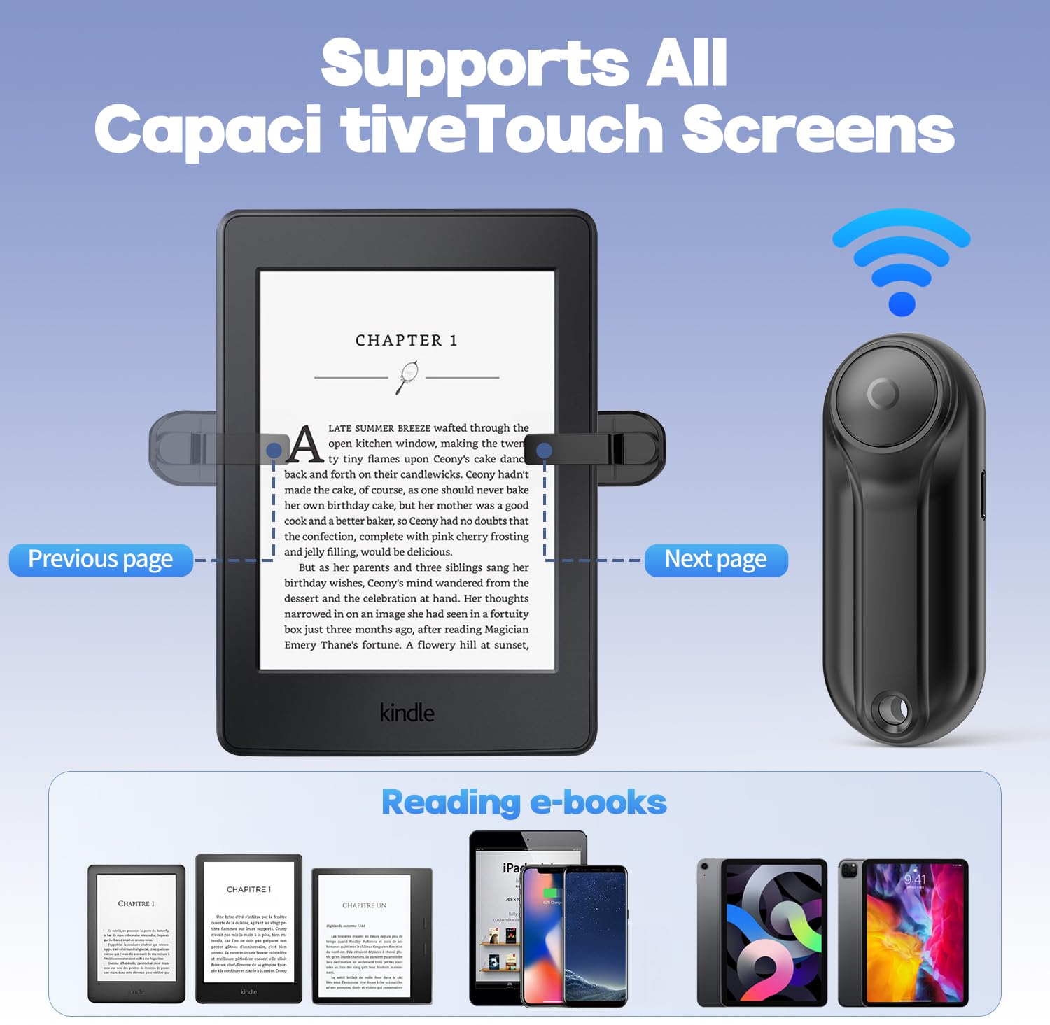 Jimzoo K3 Page Turner For Kindle Paperwhite Oasis Kobo E Book Ereaders, Remote Camera Shutter And Video, Remote Page Turner Clic