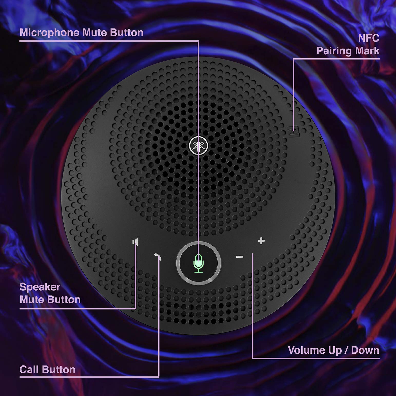 Yamaha Yvc-200 Portable Usb & Bluetooth Speakerphone, Hold Meetings Anywhere, Noise Reducing Conference Phone With 10-Hour Recha