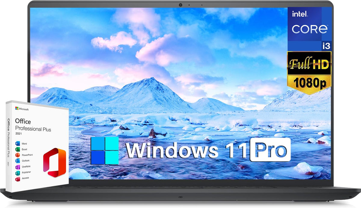 Dell Inspiron 15 3000 3520 Laptop For Business Students, Microsoft Office Lifetime License & Windows 11 Pro, 15.6'' Fhd Wva 120H