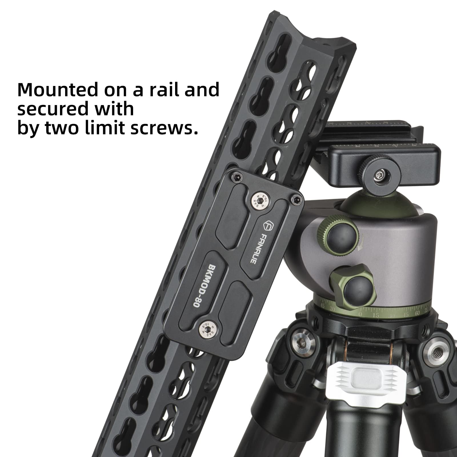 Fanaue Keymod Rail Tripod Plate Adapter Mount With Safety Stop Screws,For Tripod Ball Head Ballhead,Compatible Arca Swiss Rrs Do