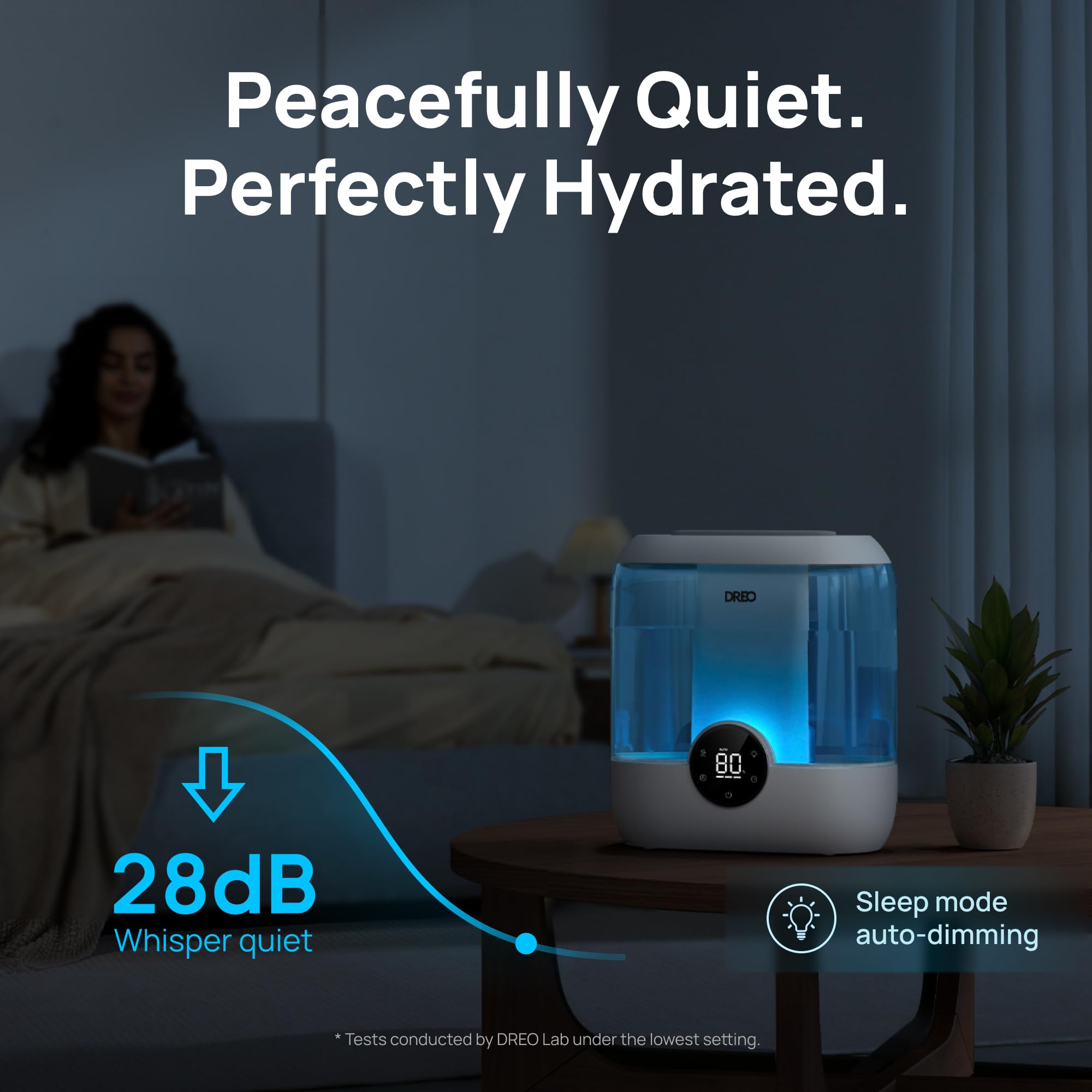 Dreo Humidifiers For Bedroom, 6L Top Fill Supersized Cool Mist Humidifier For Large Room, 60 Hour Runtime, Quiet Ultrasonic Humi