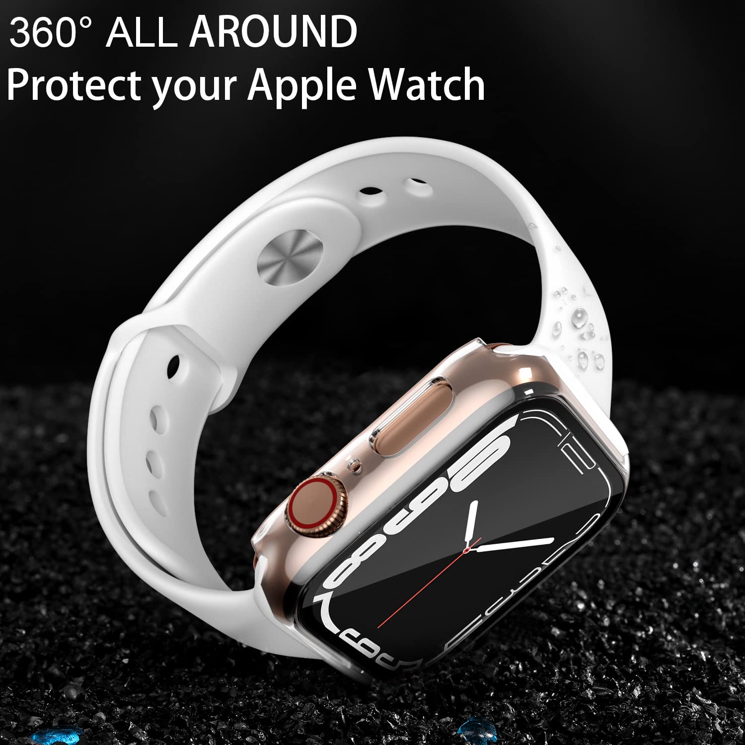 Charlam Compatible With Apple Watch Case 45Mm Series 9 8 7 With Tempered Film Screen Protector, Full Protective Hard Pc Bumper T