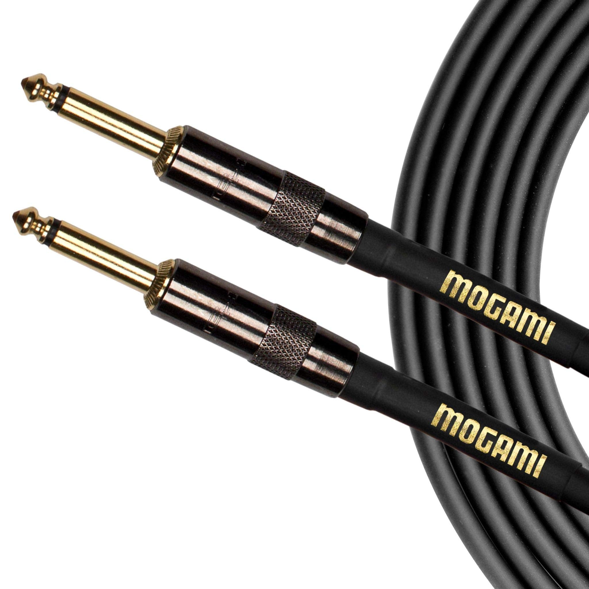 Mogami Gold Speaker 20 Amplifier To Cabinet Speaker Cable, 1/4'' Ts Male Plugs, Gold Contacts, Straight Connectors, 20 Foot