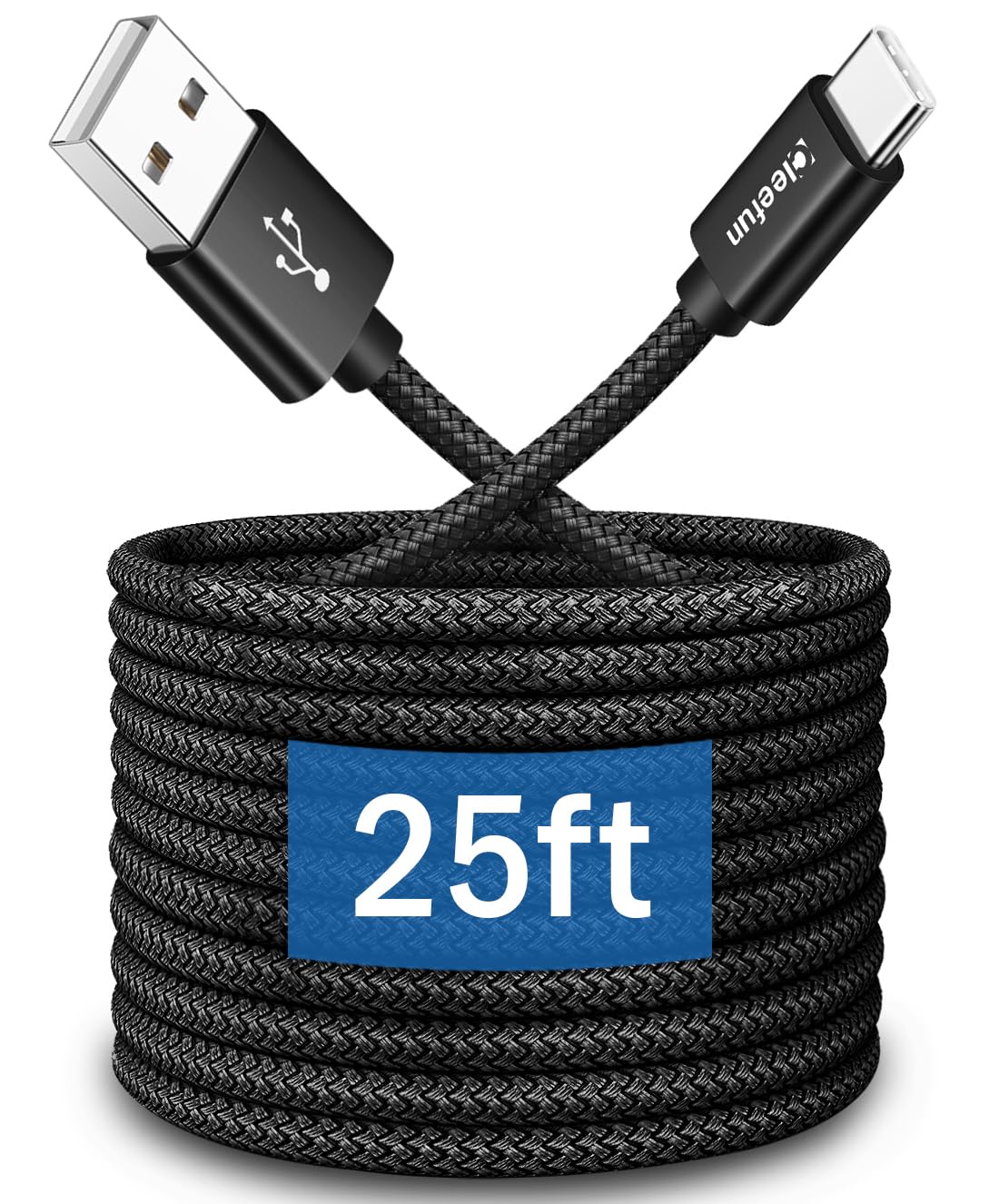 CLEEFUN Long USB C Cable 25ft, USB to USBC Charging Cable Type C Charger