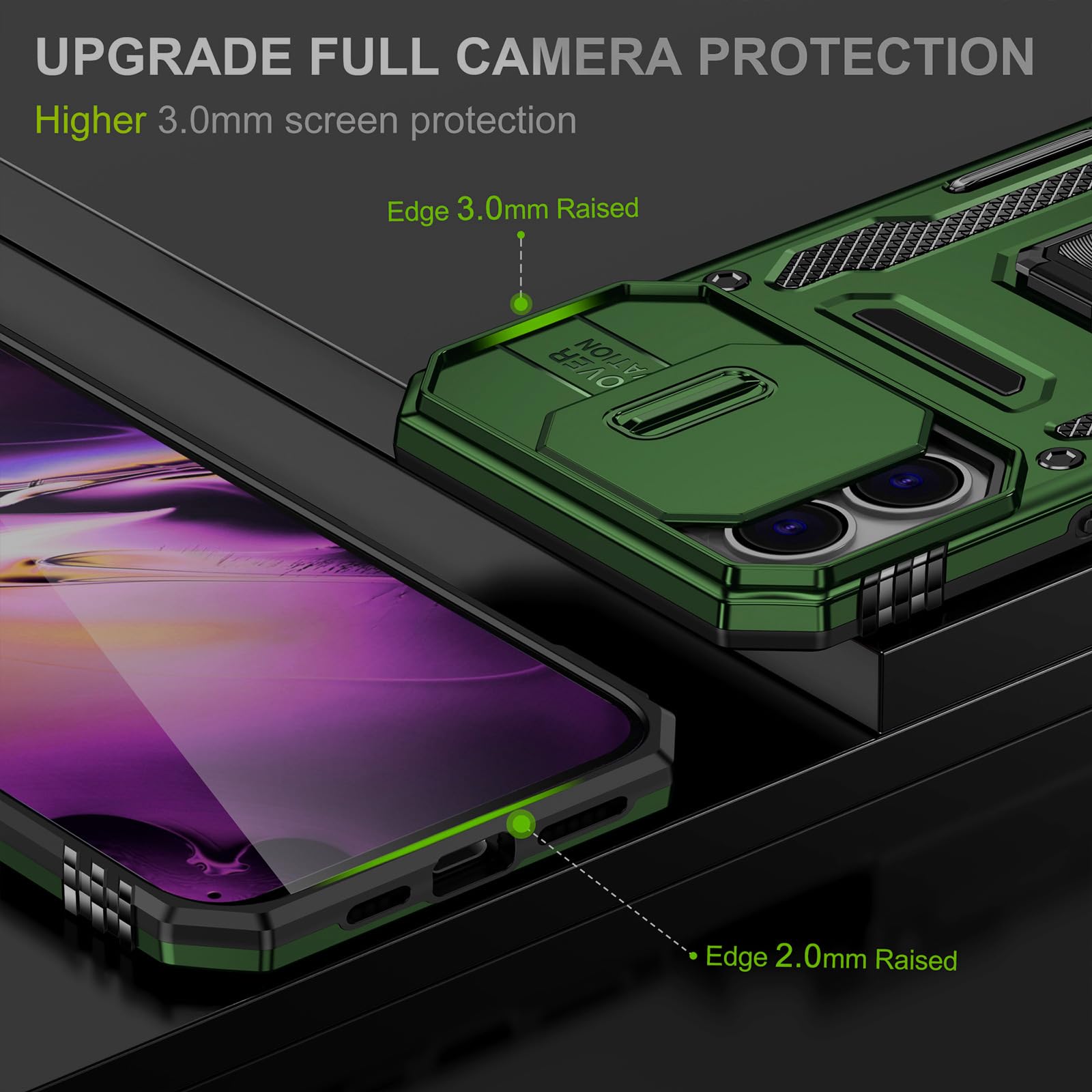 Sefing Phone Case For I Phone16 Case Iphone 16 Phone Case With Camera Lens Cover, With Ring Holder Kickstand, Fit Magnet Car Mou