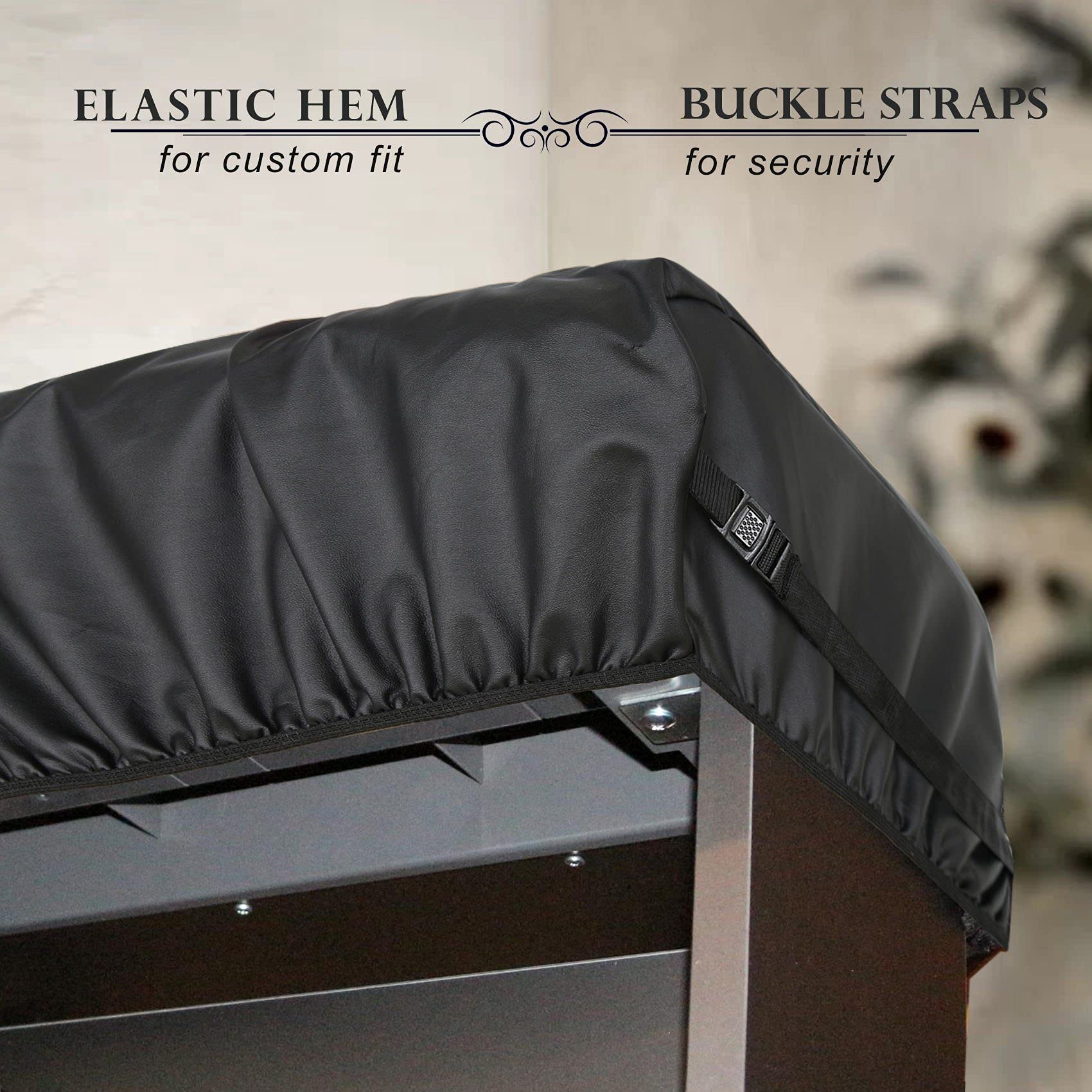 Explore Land Premium Piano Keyboard Dust Cover With Music Stand Opening   Stretchy Leather Piano Protector For 61 88 Keys Digita