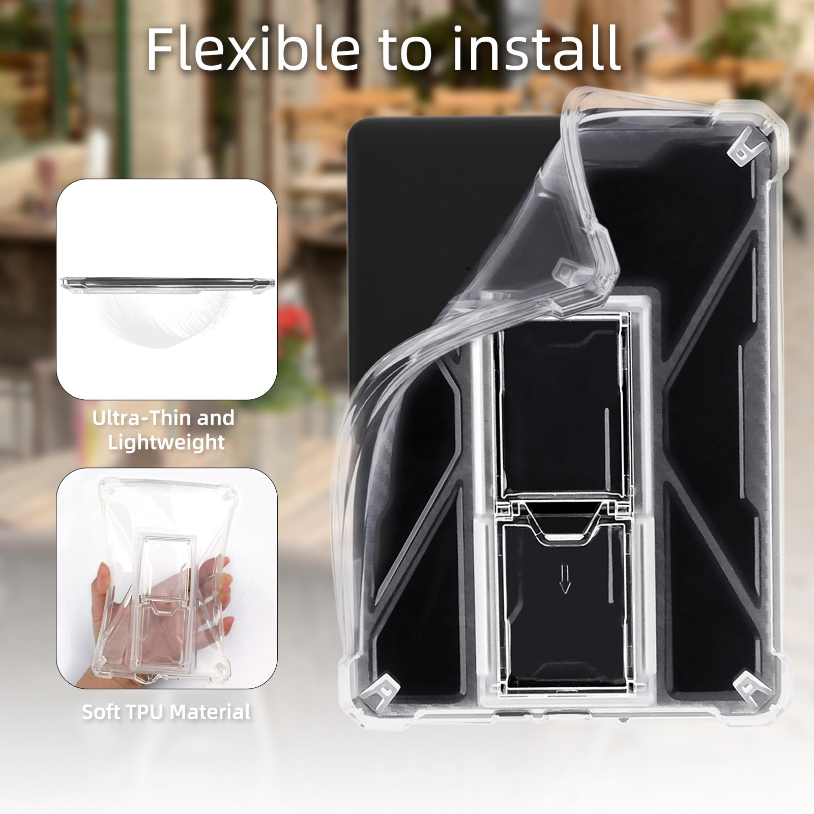 Walnew Clear Stand Case For 6.8    Kindle Paperwhite M2L3Ek / M2L4Ek, Soft Transparent Tpu Cover With Enhanced Corners For Kindl