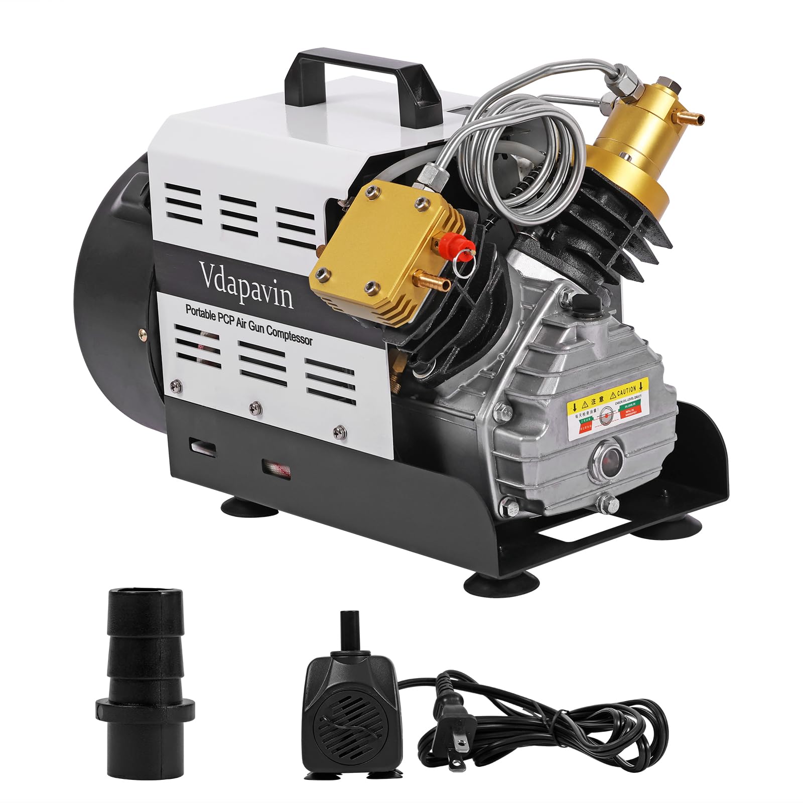 Vdapavin Pcp Air Compressor, Double Cylinder 4500 Psi Air Compressor 220V, Scuba Compressor, High Pressure Air Compressor, Pcp A