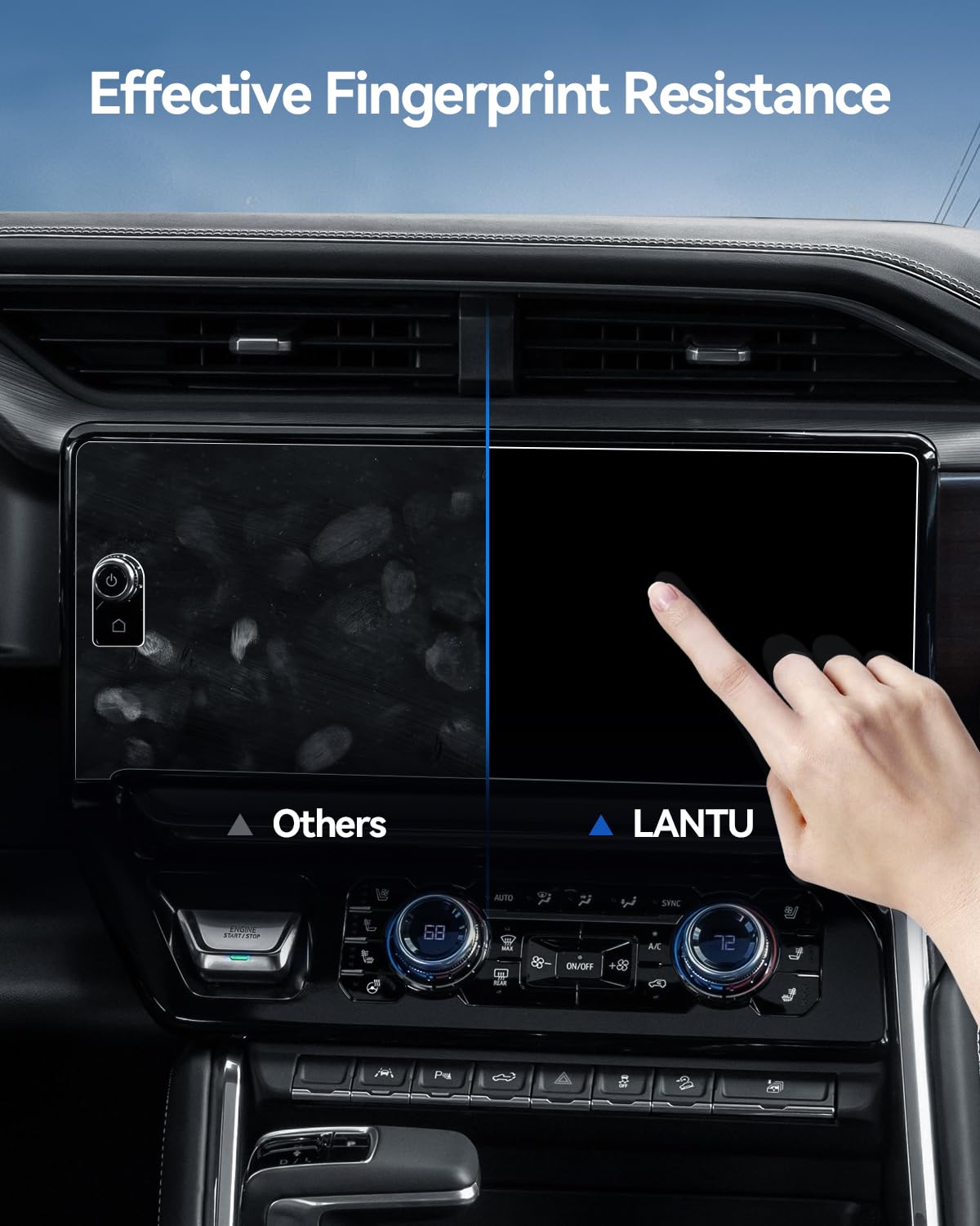 Lantu Sierra Matte Screen Protector For Gmc Sierra Accessories Tempered Glass Anti Glare Film Fits 2022 2024 Sierra 1500&2024 Si