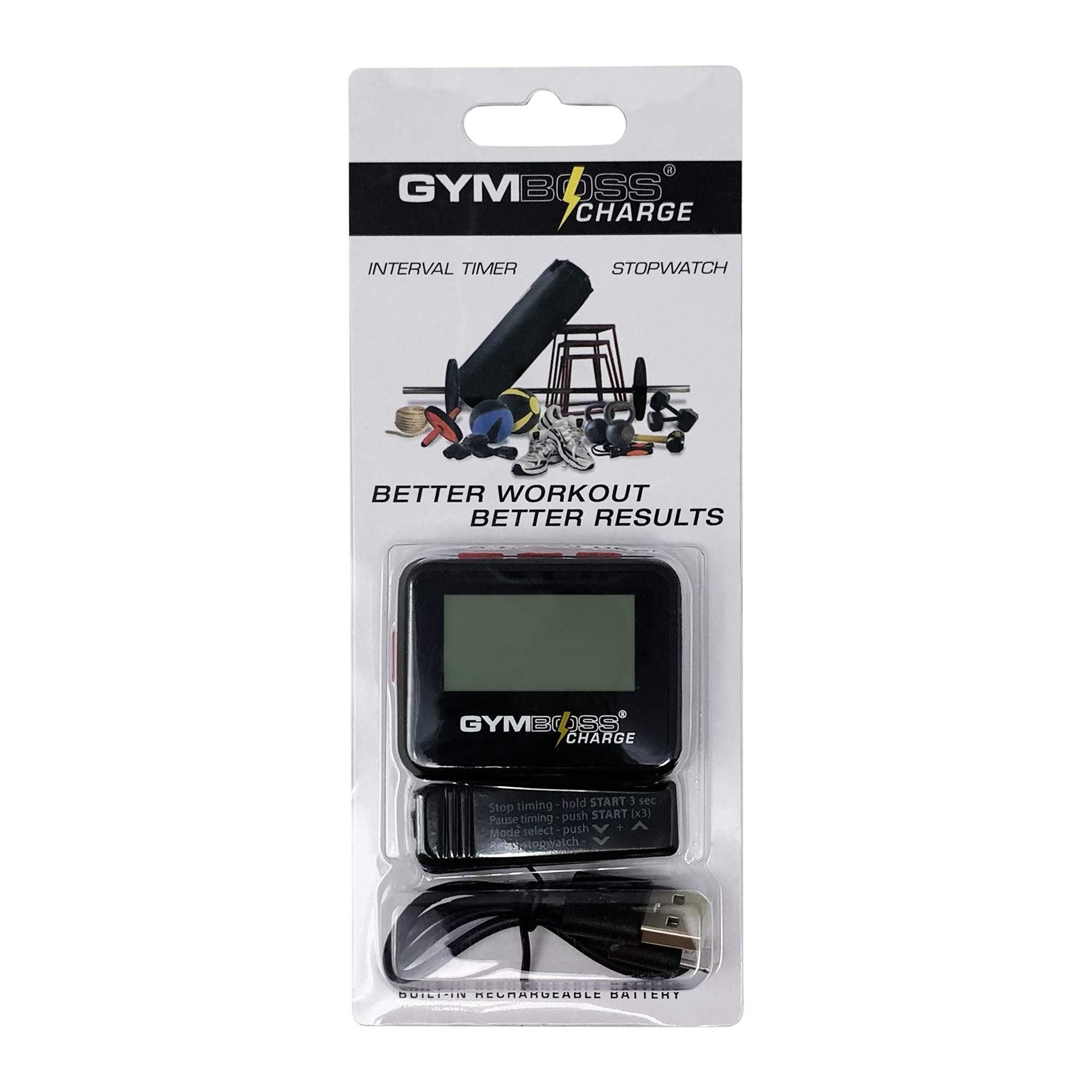 Gymboss Charge Interval Timer And Stopwatch (Blackred)