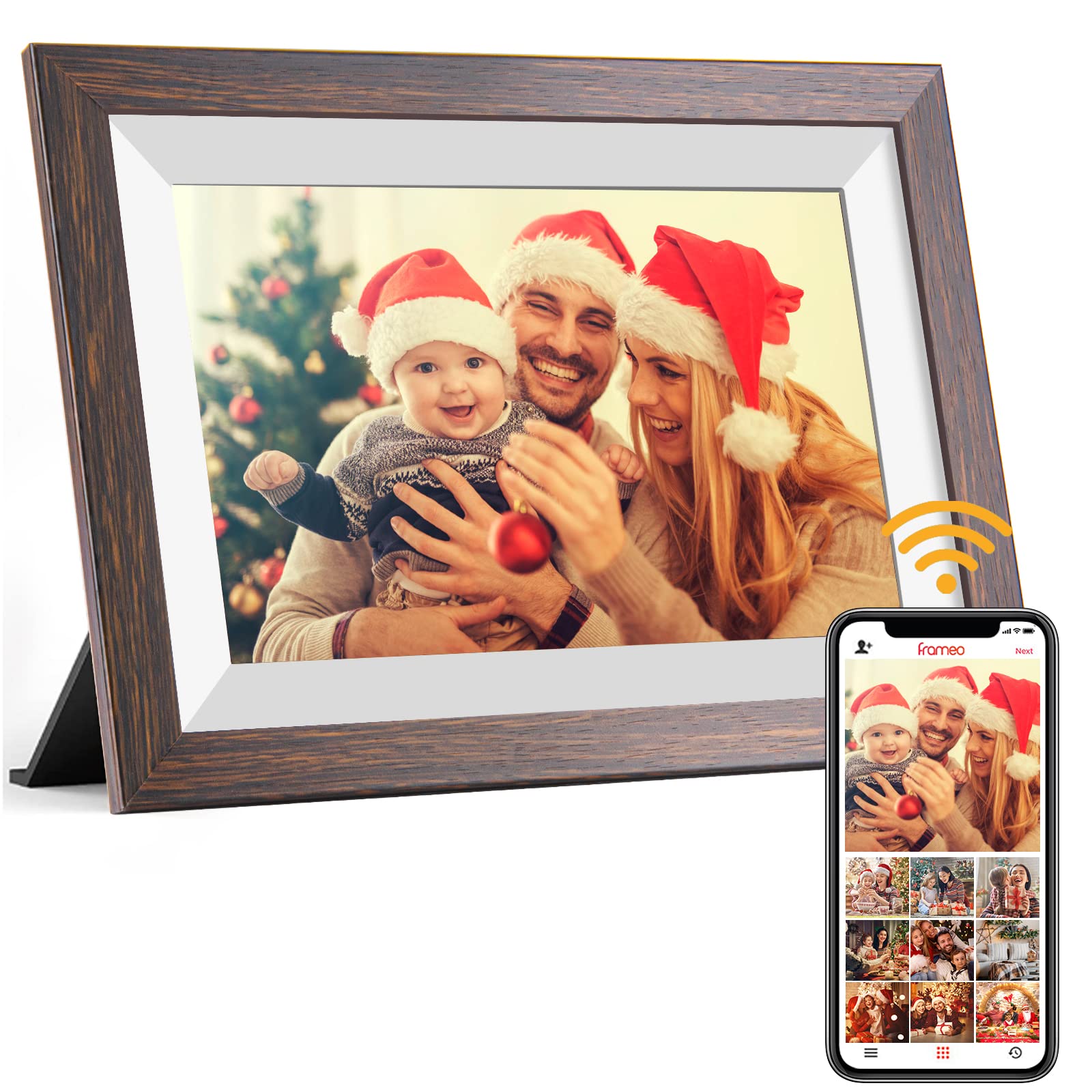 Frameo Digital Picture Frame Wifi 10.1Inch Digital Photo Frame,Electronic Photo Frame Load From Phone,1280X800 Ips Touch Screen