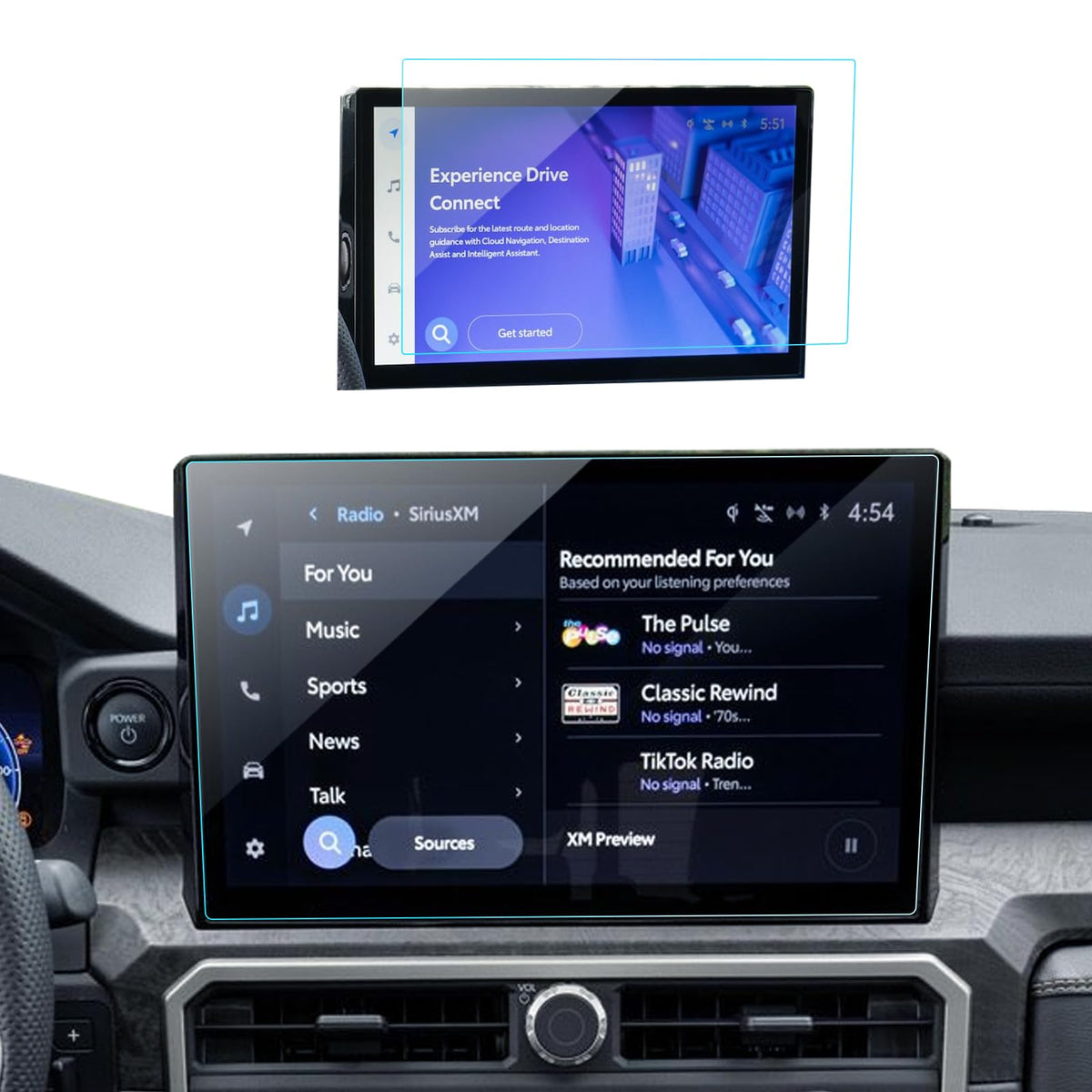 Lantu Tacoma Screen Protector For 2024 Toyota Tacoma Accessories Limited/Trailhunter/Trd Pro Touchscreen Protector Film Tempered