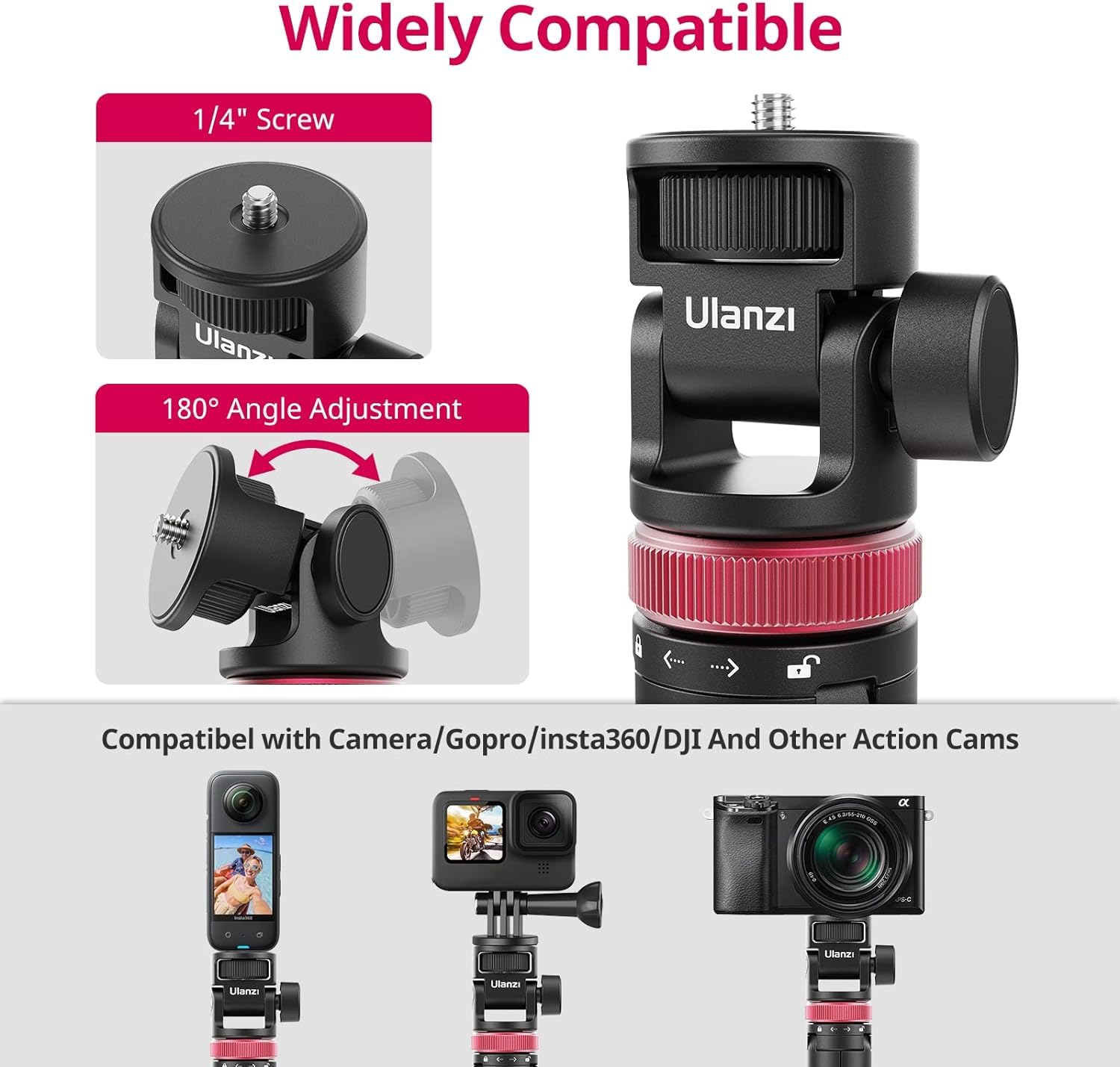 59In Selfie Tripod For Camera   Ulanzi Mt 71 Invisible Long Extendable Selfie Vlog Handle Portable Lightweight Tripod Stand 7 Sections For Action Cameras