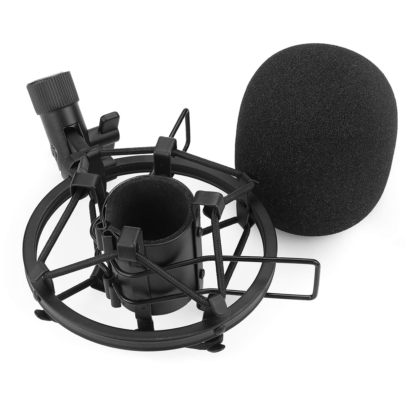 Sunmon Sm58 Microphone Shock Mount Holder With Foam Windscreen For Absorbe Vibration And Noise, Pop Filter Suitable For Sm58 Lc,