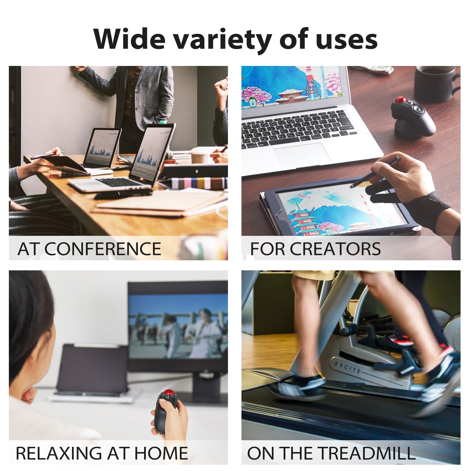 Elecom Relacon Handheld Trackball Pointer, Ergonomic Thumb Mouse For Right Or Left Hand, Bluetooth, 10 Buttons For Tv, Presentation, Game, Pc & Mac