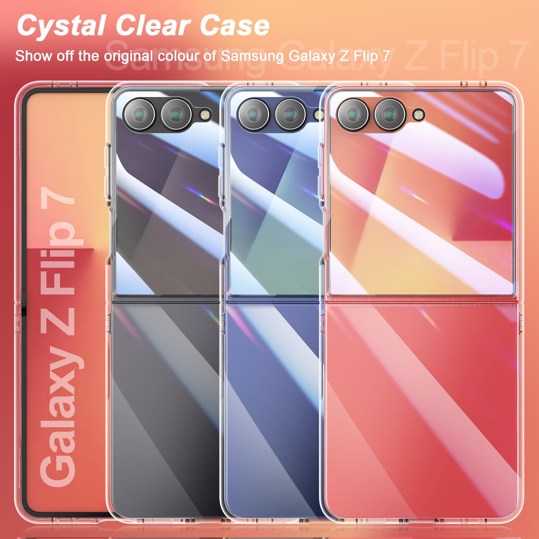 Foluu Slim Fit Case For Samsung Galaxy Z Flip 7, With Front Built-In Screen Protector, Hard Pc Back Protective Cover For Samsung