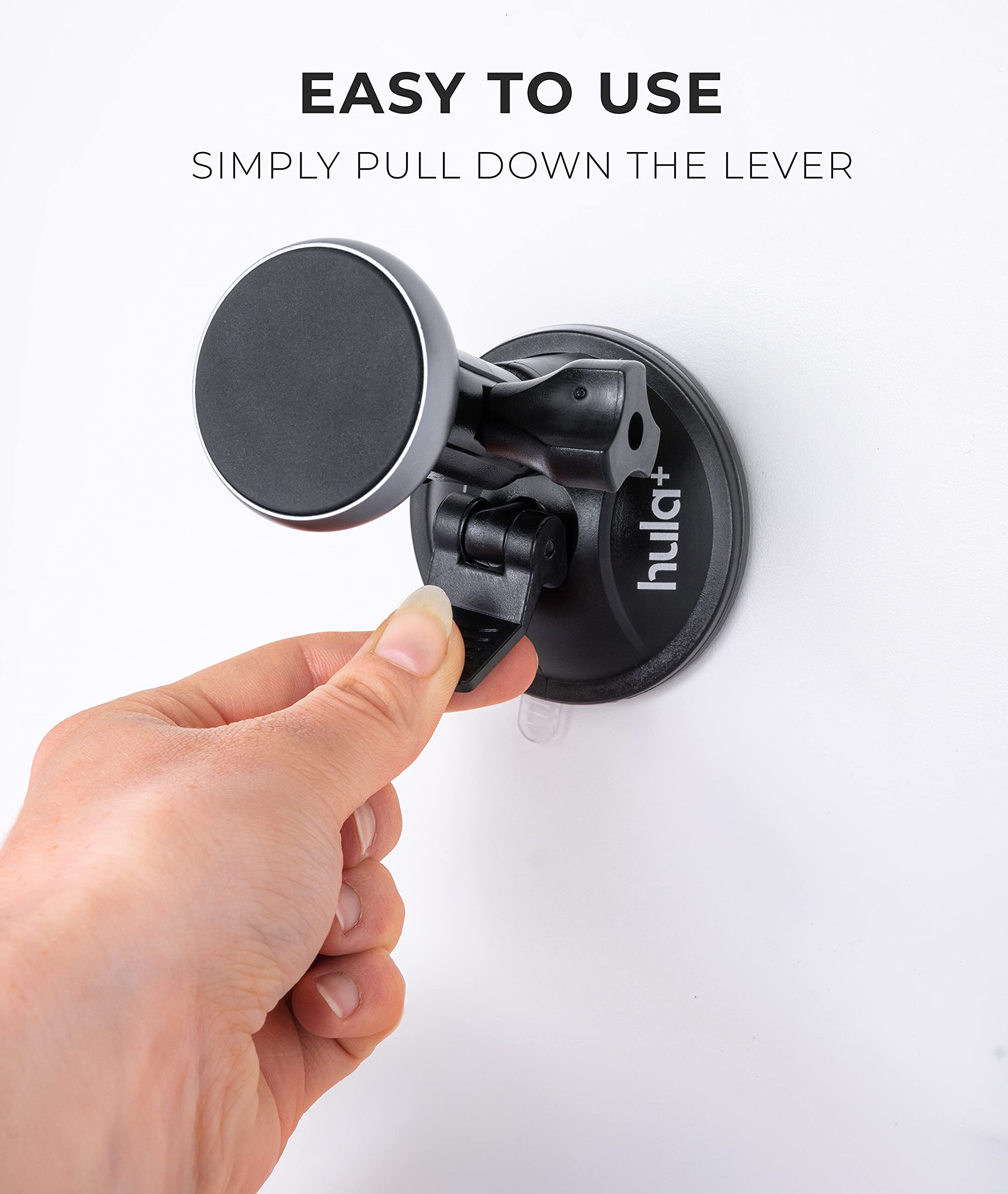 Hula+ Magnet Phone Holder Reusable Stand, Portable Mount For Shower Mirror Kitchen Window & Bathroom Compatible With All Phones,