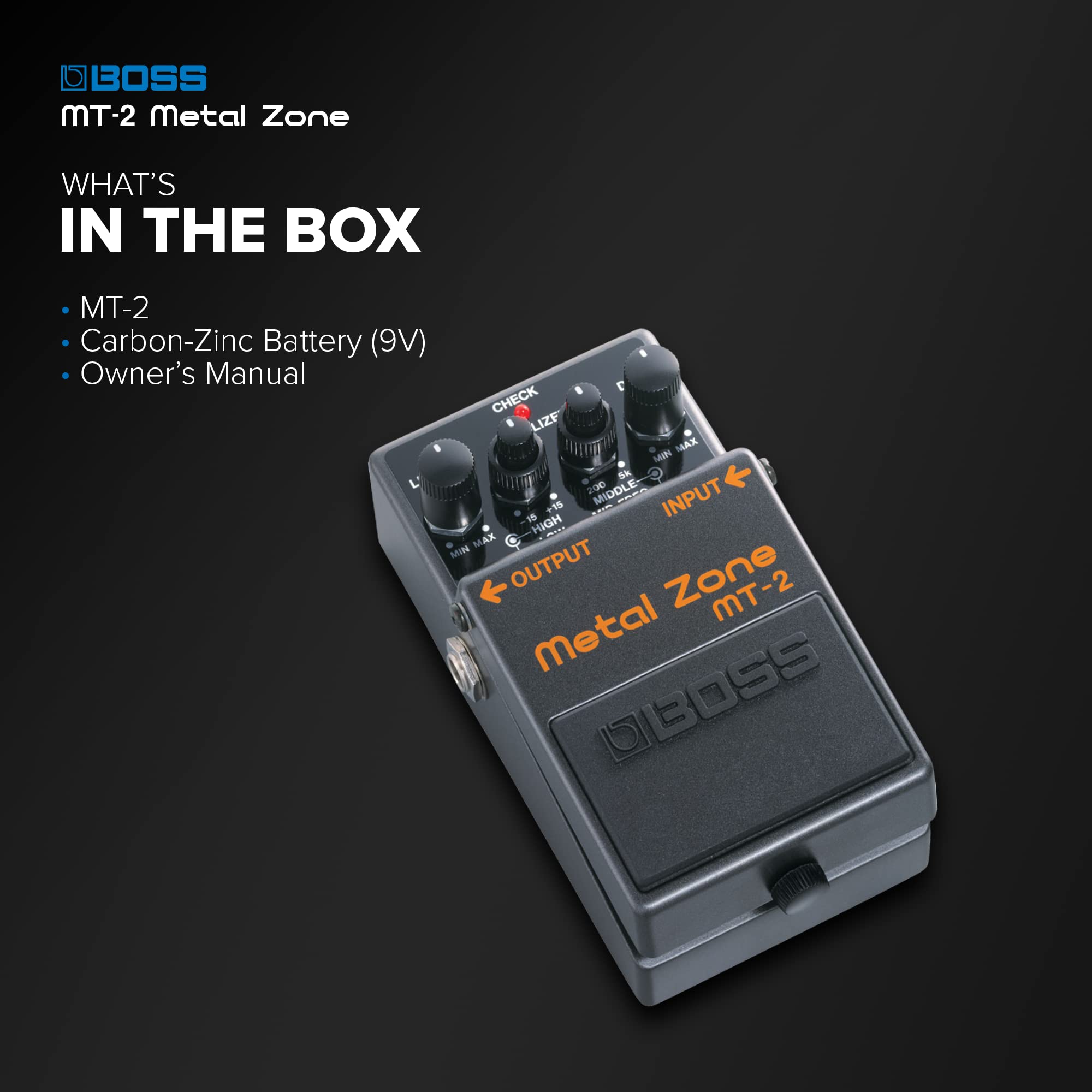 Boss Mt 2 Metal Zone Distortion Guitar Pedal