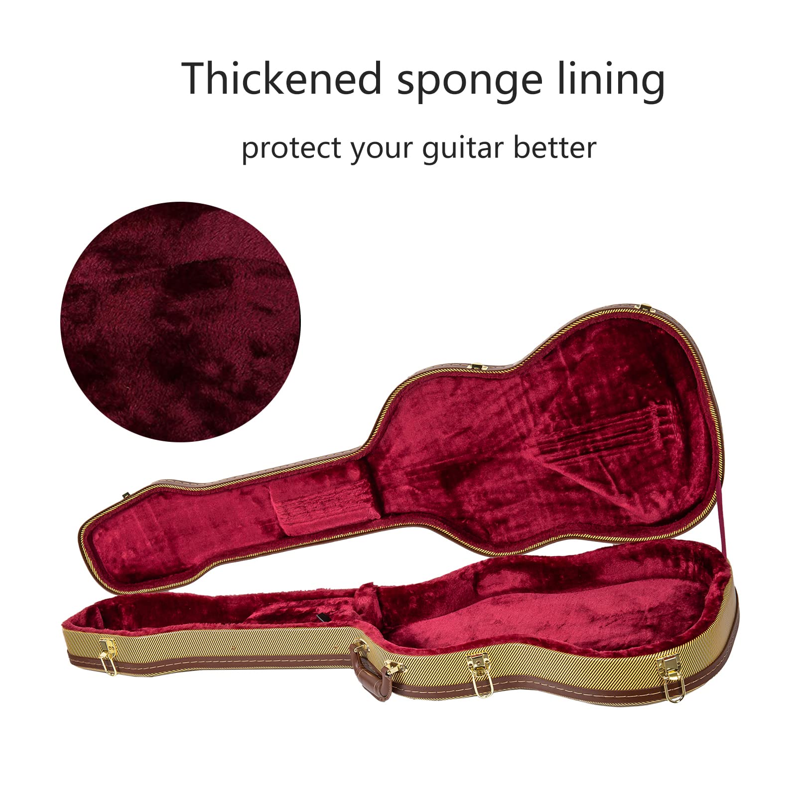 Crossrock Wood Case Fits Right Hand Precision Bass Style Guitars Vinyl Tweed(Crw620Pbtw)