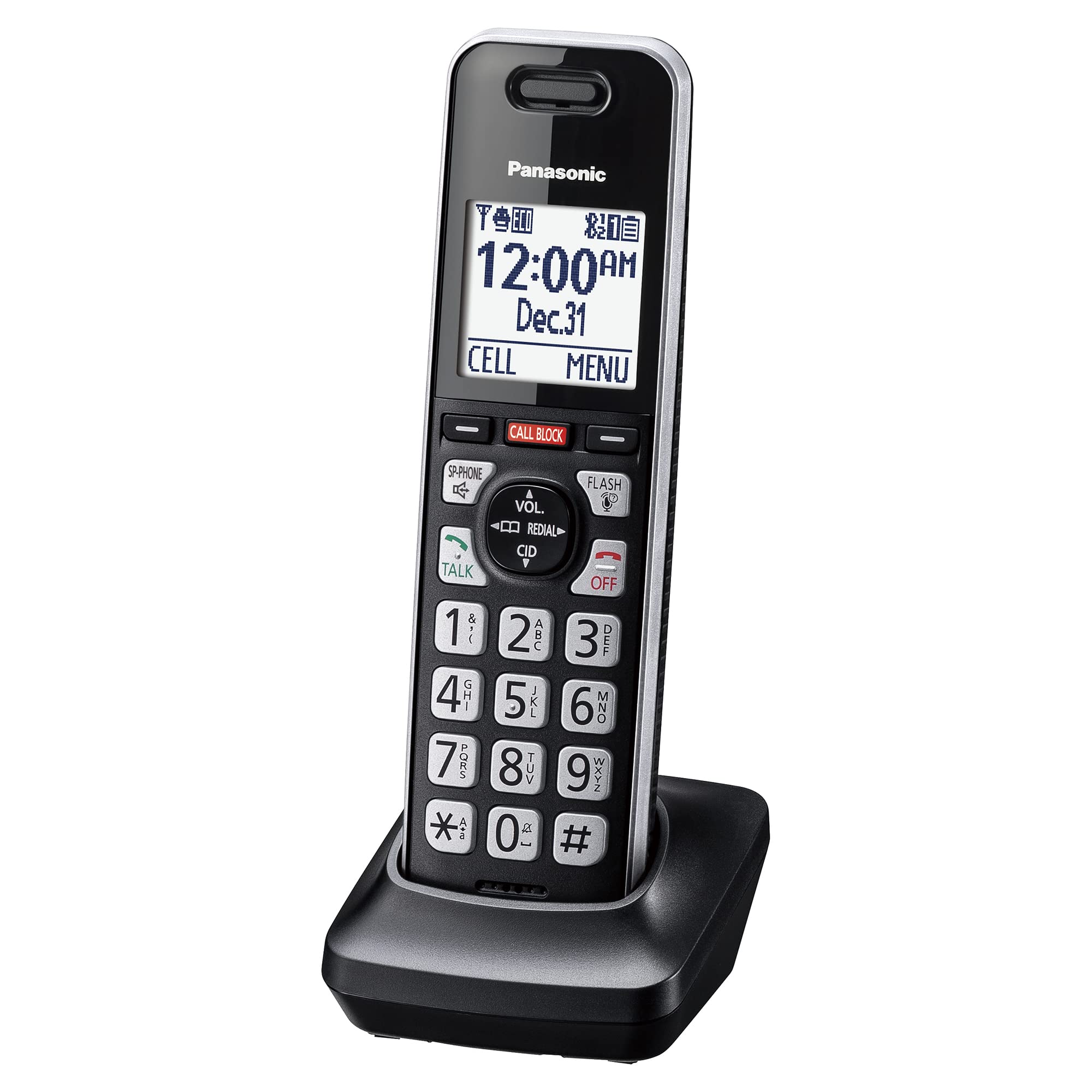 Panasonic Additional Cordless Phone Handset, Advanced Call Block, Compatible With Kx Tgf94X And Kx Tgf97X Series   Kx Tgfa97B (B