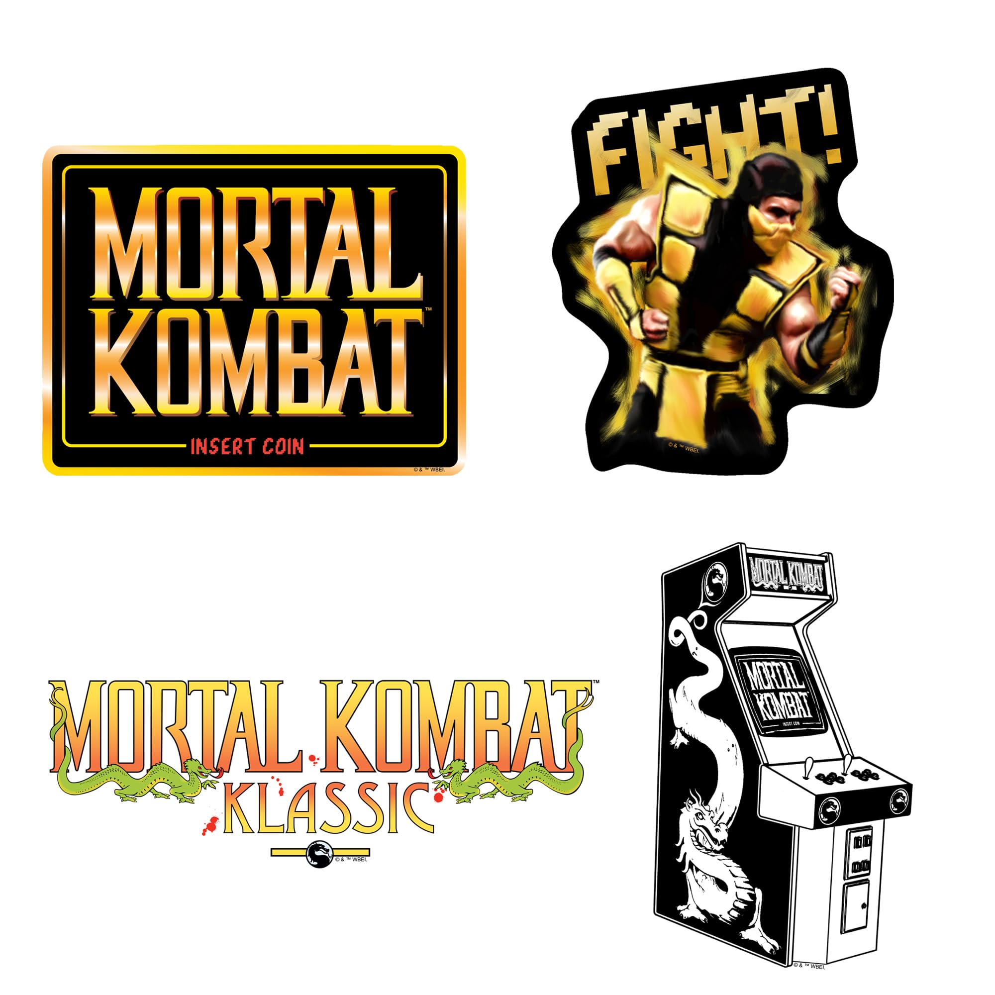 Mortal Kombat Klassic Vinyl Large Deluxe Stickers Variety Pack   Laptop, Water Bottle, Scrapbooking, Tablet, Skateboard, Indoor/