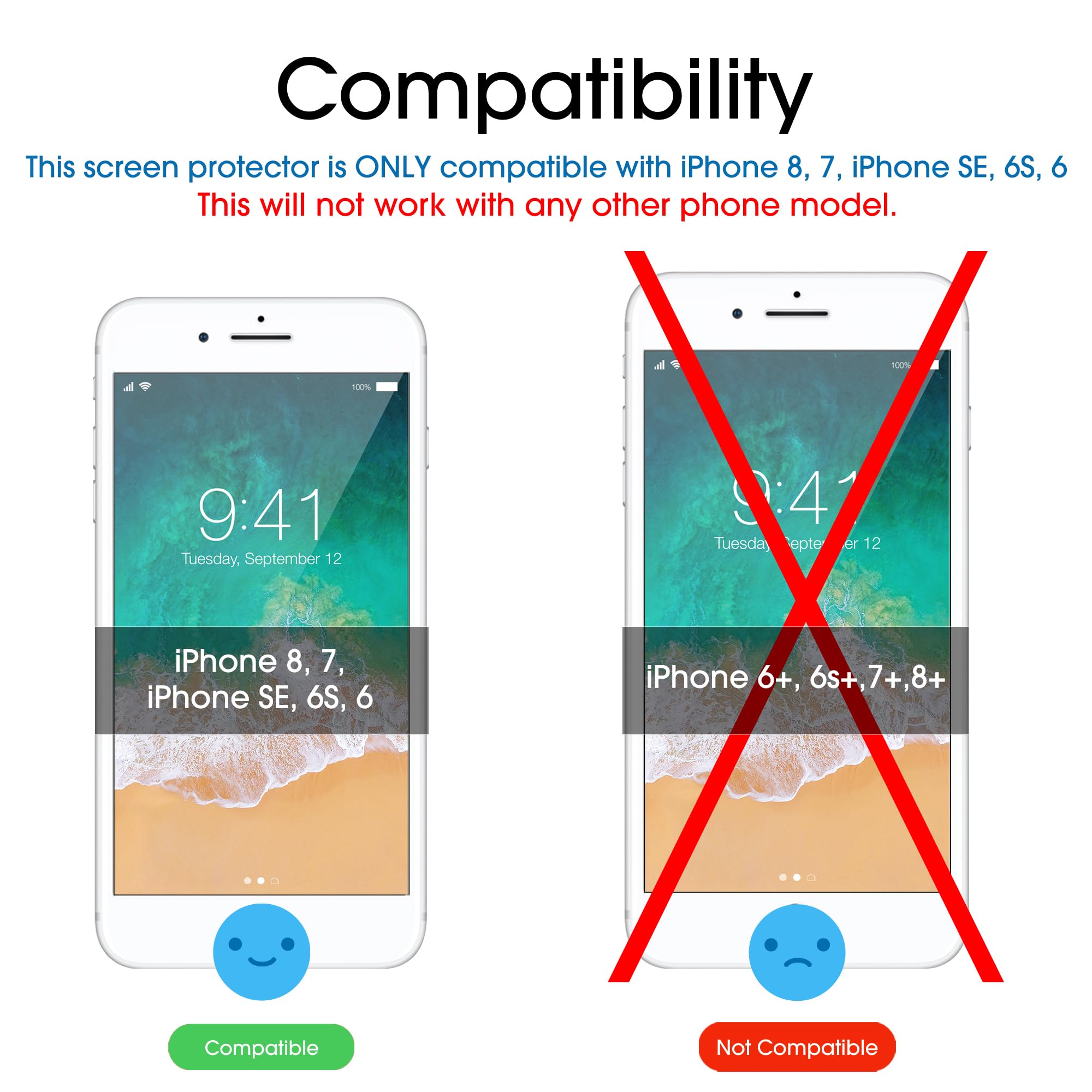 Amfilm Essential Screen Protector For Apple Iphone Se 3 Se2, Iphone 8, Iphone 7, Iphone 6S Iphone 6 4.7'', Premium 9H+ Tempered