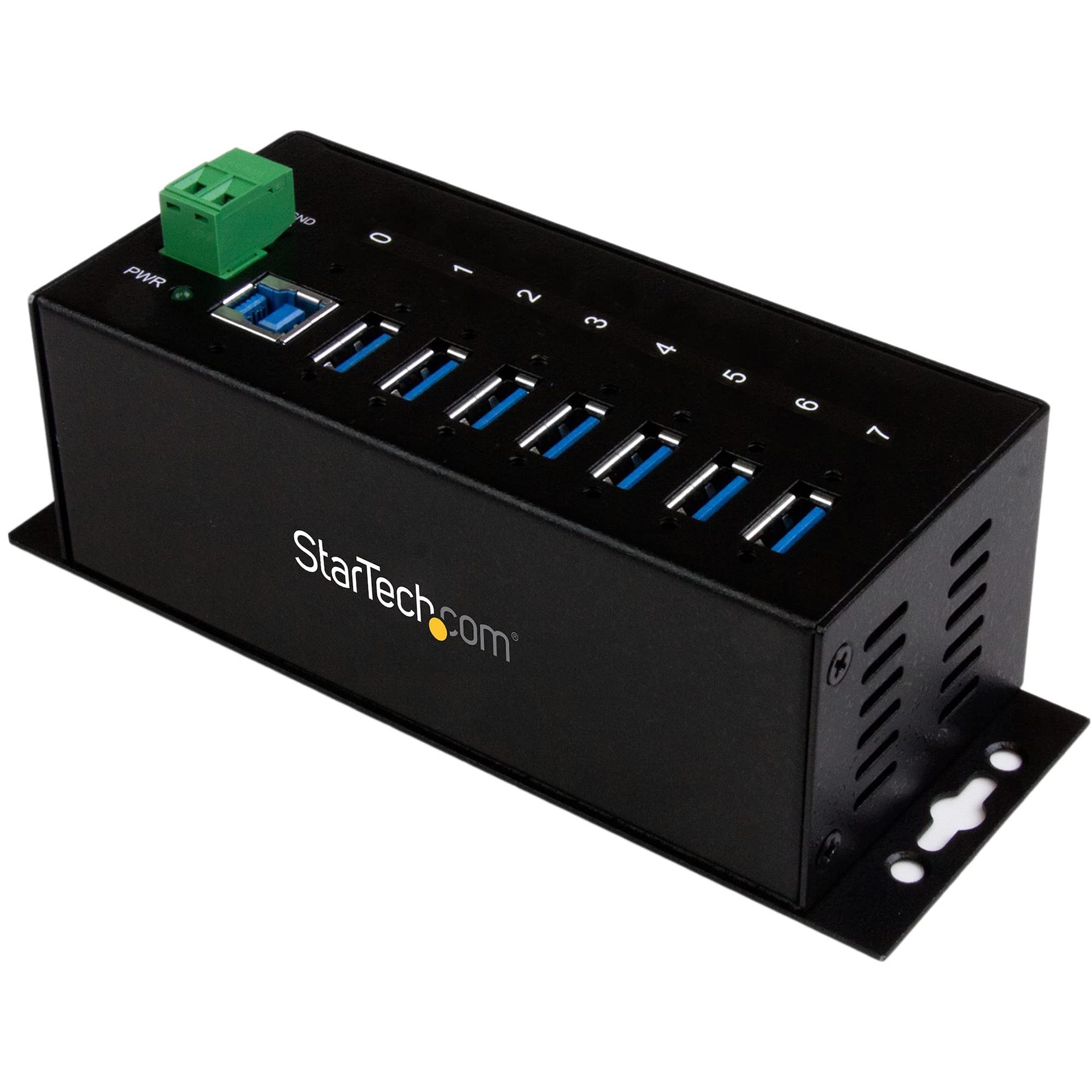 Startech.Com 7 Port Usb 3.0 Hub   5Gbps   Metal Industrial Usb A Hub With Esd Protection & 350W Surge Protection   Din Rail Wall