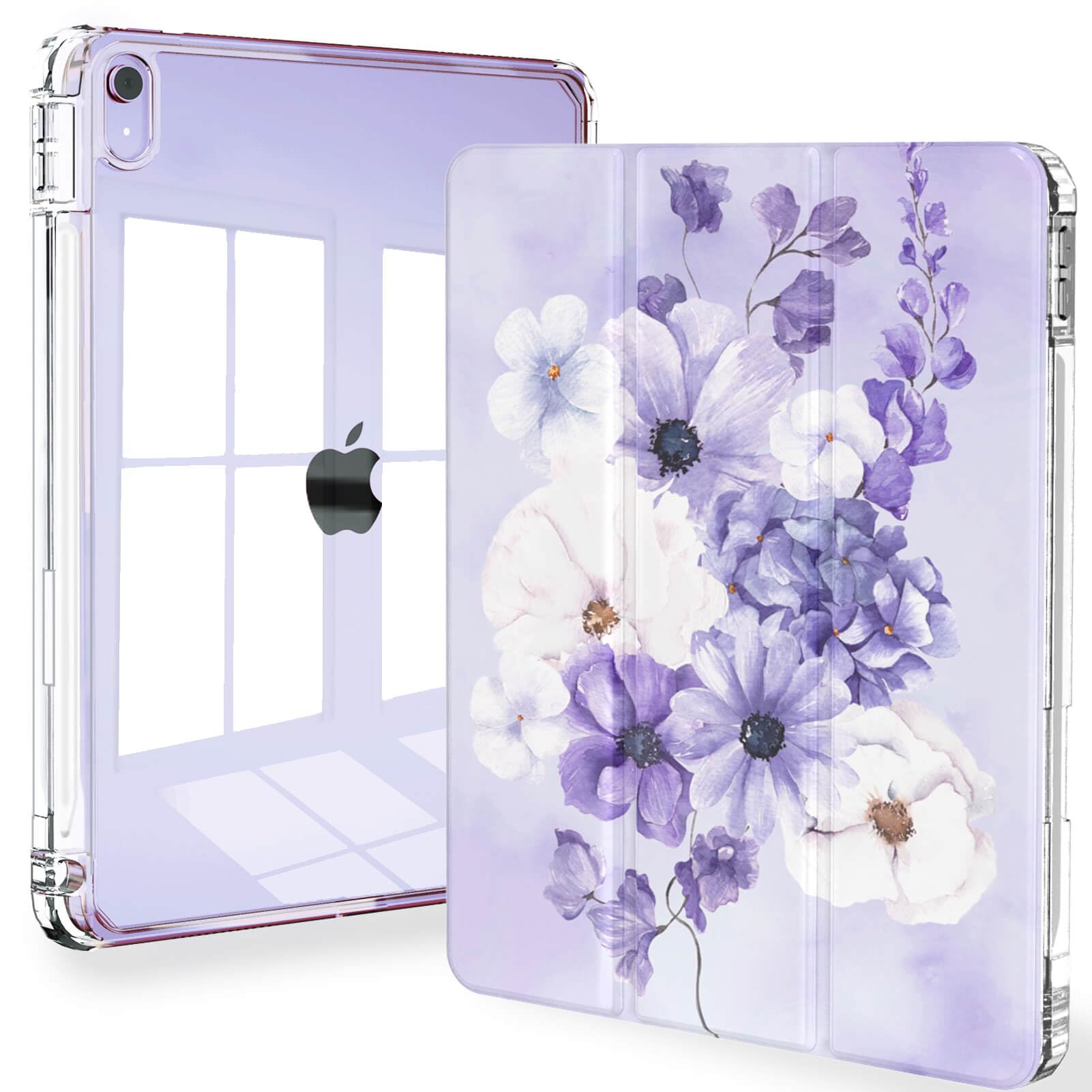 Feams Case For Ipad Air 11 Inch M2 (2024), Ipad Air 5Th Generation Case, Trifold Ipad Air 5Th/4Th 10.9 Inch 2022/2020 Case Clear