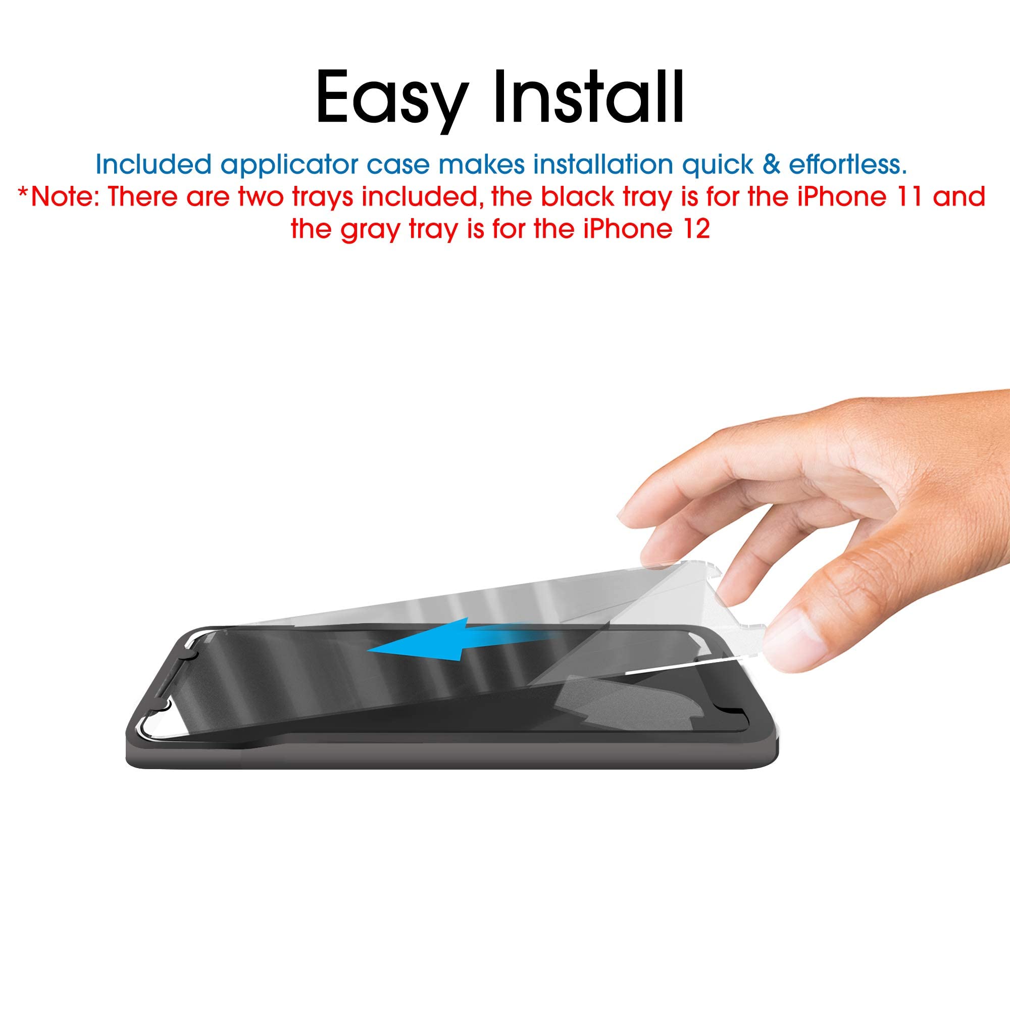 Amfilm Screen Protector Glass For Iphone Xr, Apple Iphone Xr Display With Easy Installation Tray, Tempered Glass, 3 Pack